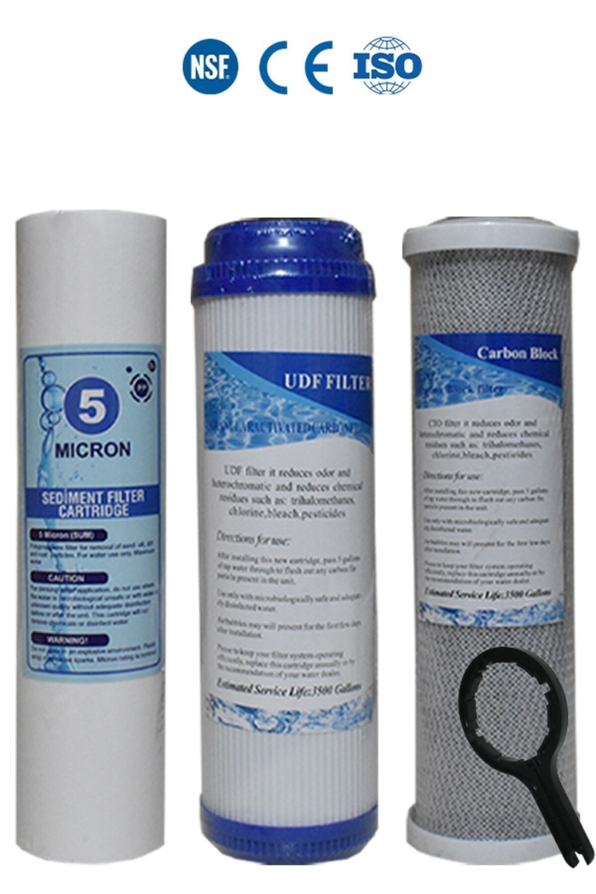 Filter Store Açık Kasa 3 Aşama Su Arıtma Cihazı Filtresi Çift Karbonlu Filtre Seti