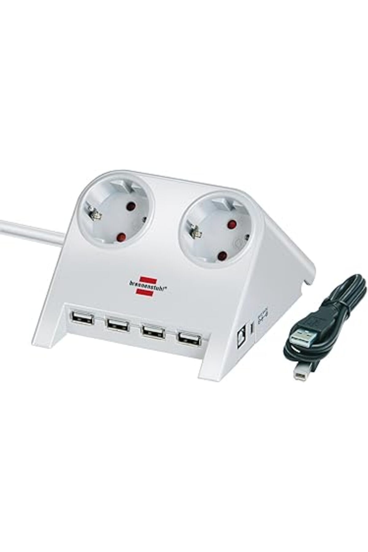 TBSProjects Brennenstuhl 4 X Usb2.0 2.100 Mah 2 Soketli Masaüstü Uzatma Priz Beyaz