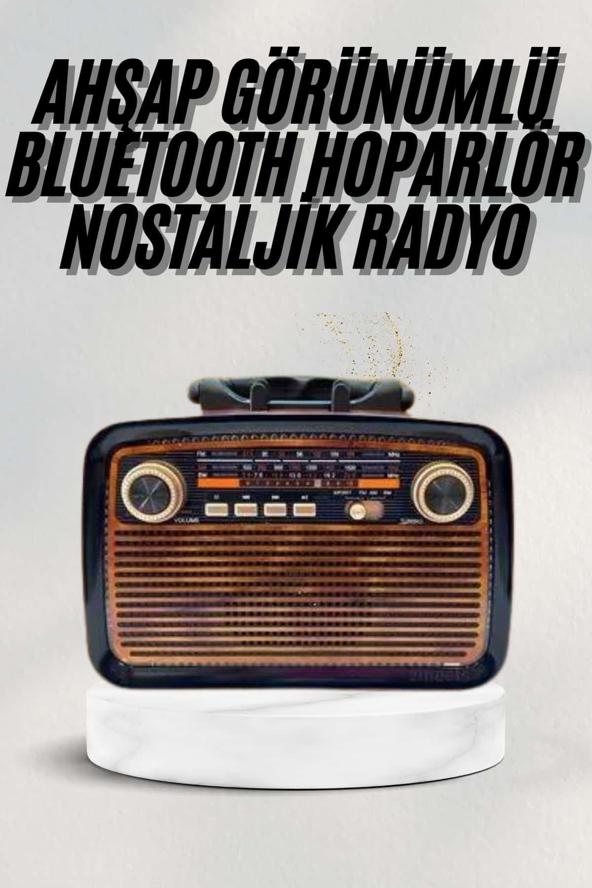 ASTRALTECH Bluetooth Hoparlör Ahşap Renk Vintage Işıklı Nostaljik Radyo Fm Ahşap Görünümlü