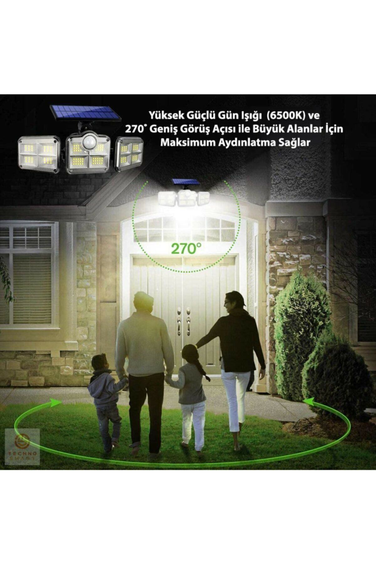 gcaksesuar Uzaktan Kumandalı 122 Led Sensörlü Bahçe Lambası