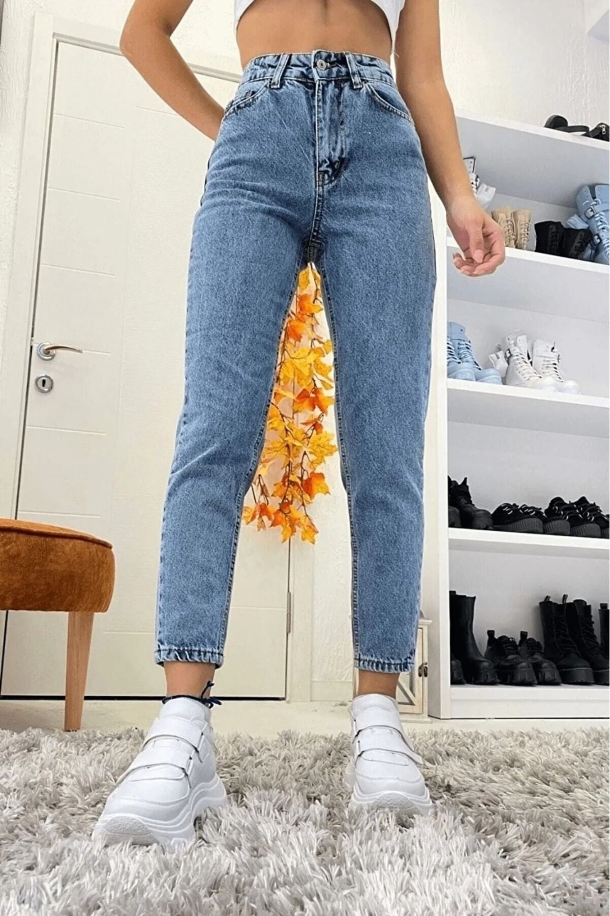 G Wear Kadın Buz Mavi Mom Jean