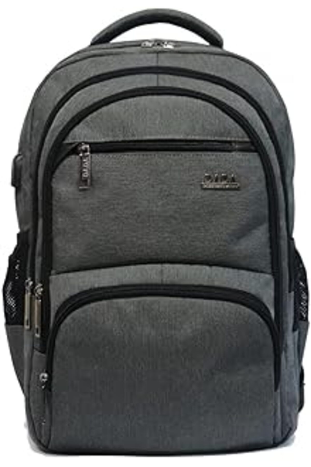 NZM TİCARET Meschain Sırt Çantası 15,6 Inç Laptop Bölmeli Yandan Cepli Usb Aparatlı Unisex Gri3