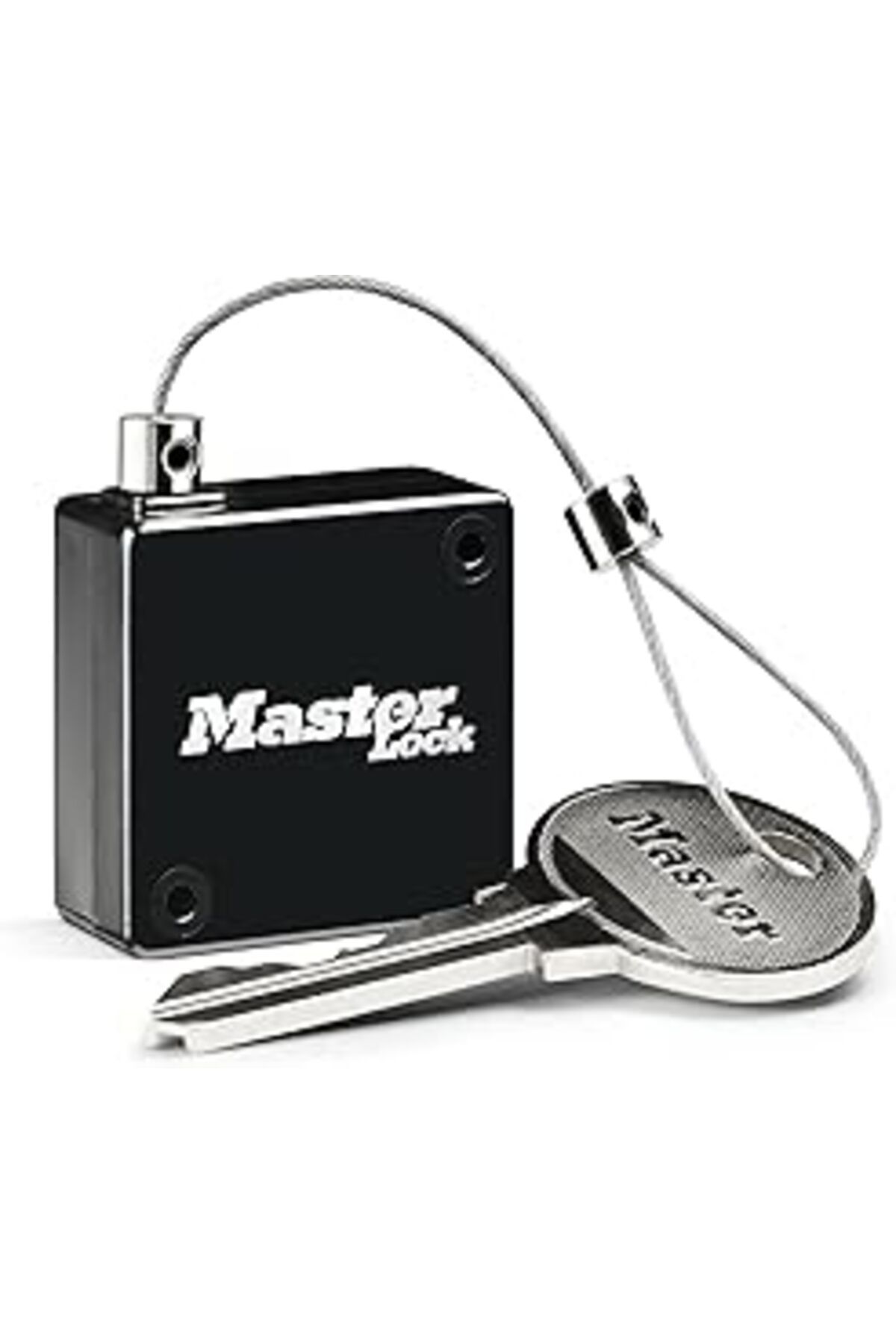 NETWORK ART Master Lock 5490Eurd Anahtar Kasası Için Geri Çekilebilir Anahtar Kablosu, 91 Cm'Ye Kadar, Siyah, 0