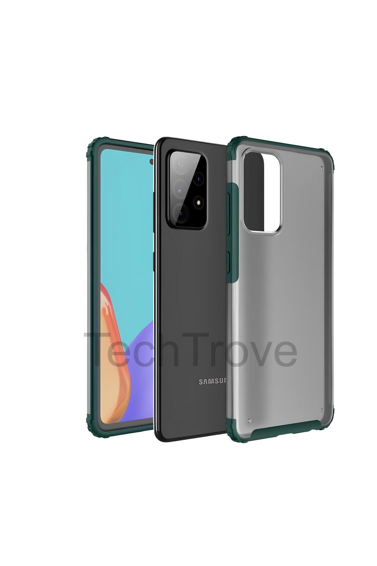 TechTrove Samsung Galaxy A72 Kılıf Extra Korumalı Arkası Şeffaf Slikon Kapak