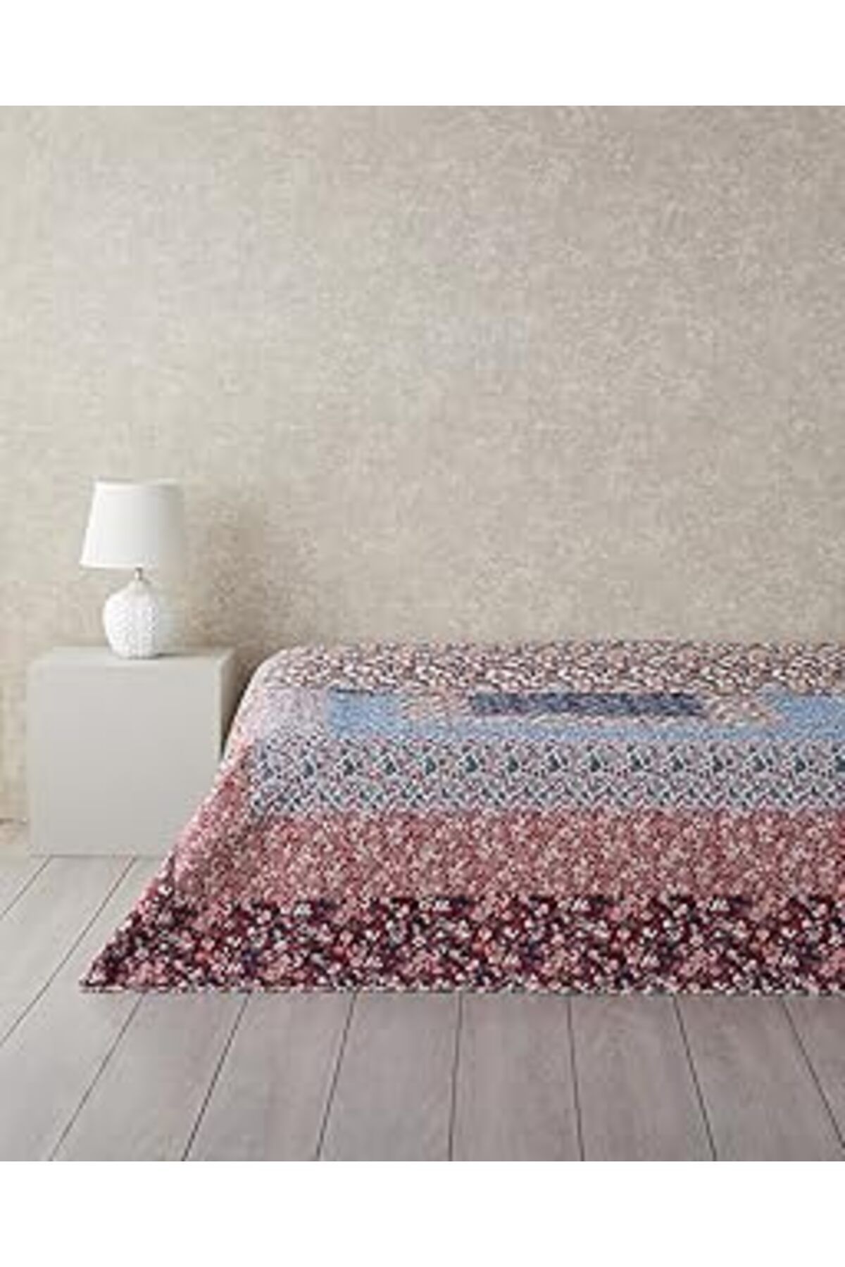 NZM TİCARET English Home Fanciful Patchwork Çift Kişilik Çok Amaçlı Örtü Bordo