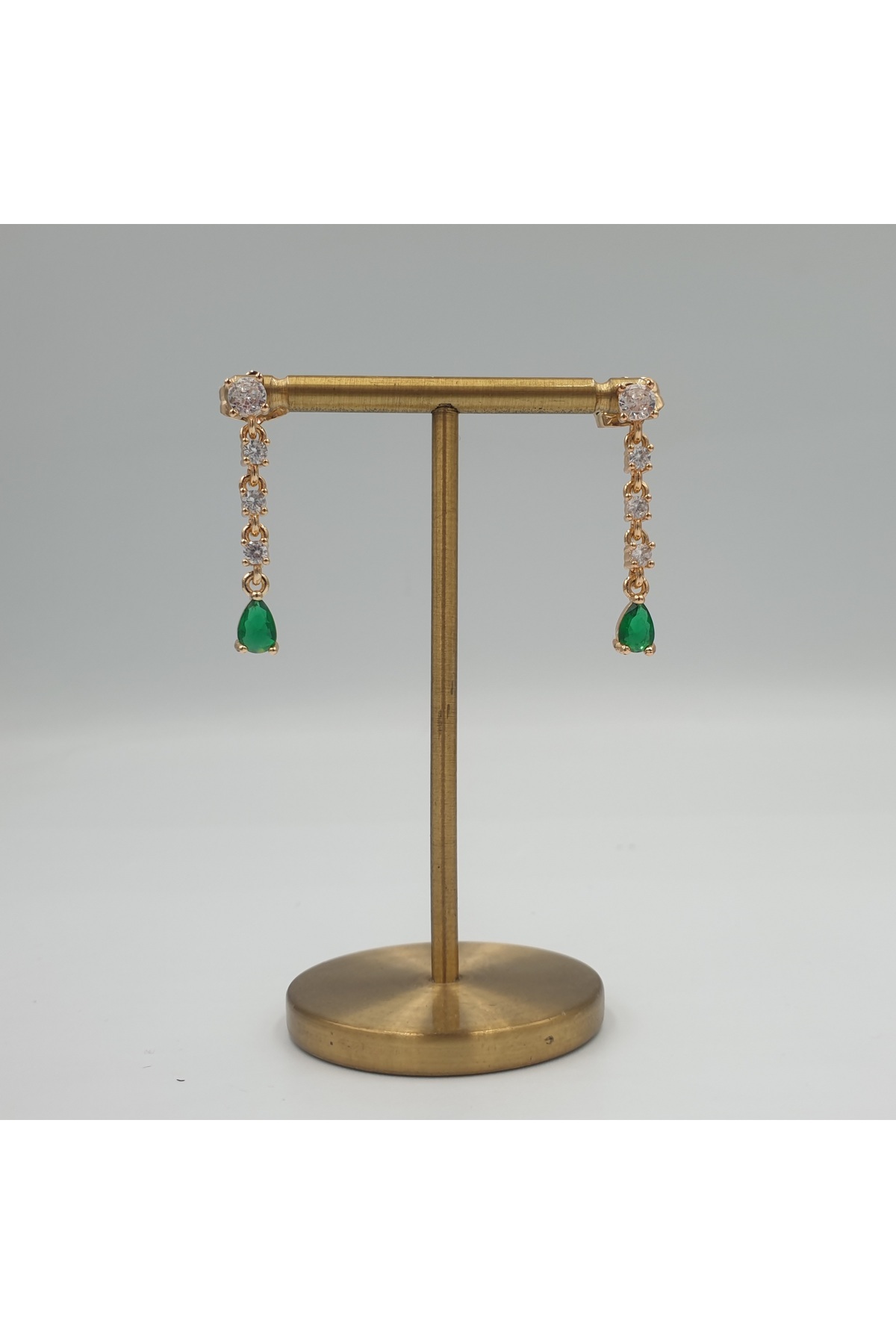 SE Jewellery Collection Selin Ersoy-Vip Xuping Drop Cut Green Zircon Stone Dangle Stylish Women's Earrings Does Not Tarnish 4