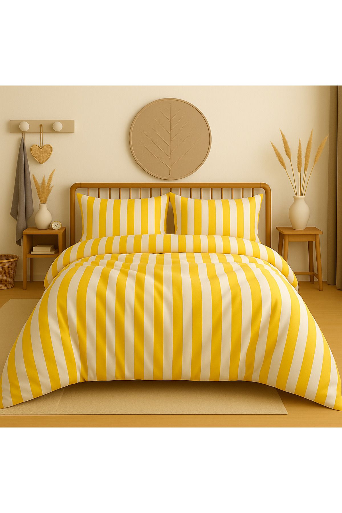 Prime Sleeks Çift Kişilik %100 Pamuk Nevresim Takımı 200x220 cm , Lastikli Çarşaflı Set