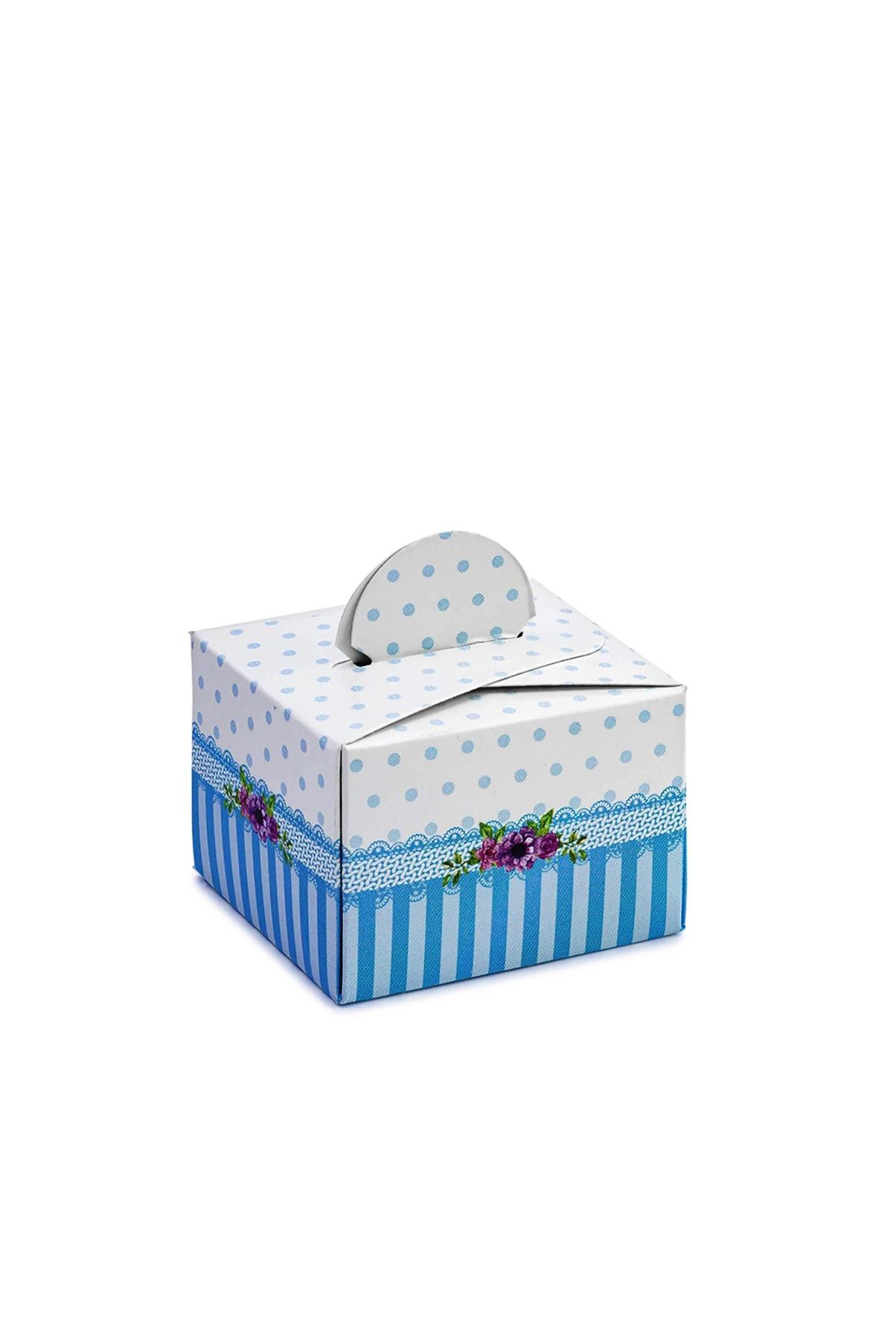 luxurianthome 20 Adet Şeker ve Lokum Kutusu Boy-En-Genişlik : 5×4,5×3,5 cm Mavi