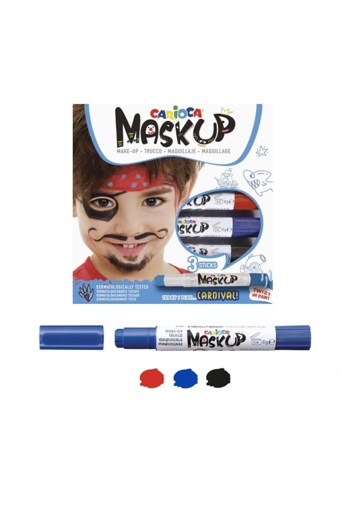 Nemere Carioca Mask Up Yüz Boyası 3 Renk Carnival