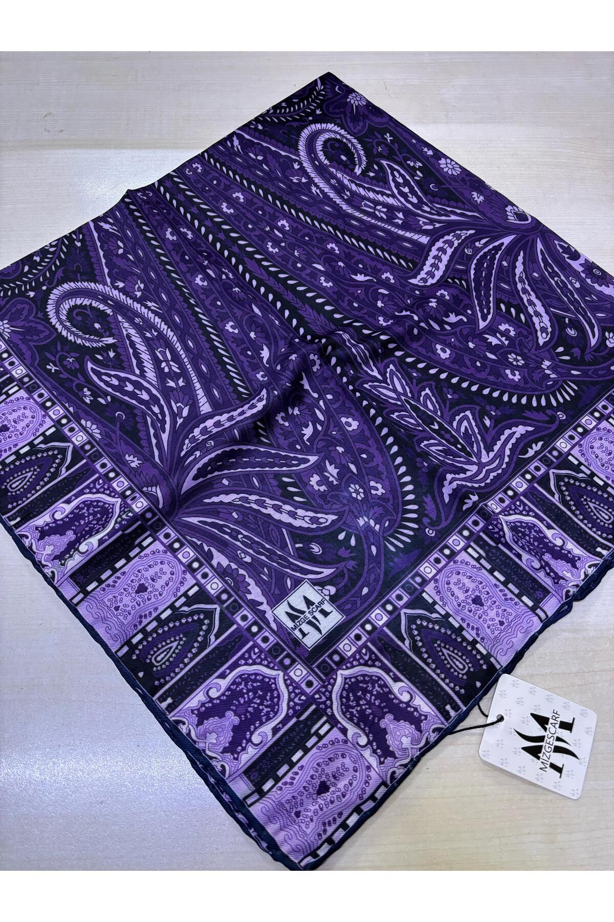 Mizge Scarf PAMUKLU SOFT EŞARP EL DİKİŞLİ ETNİK ETRO RETRO DESEN