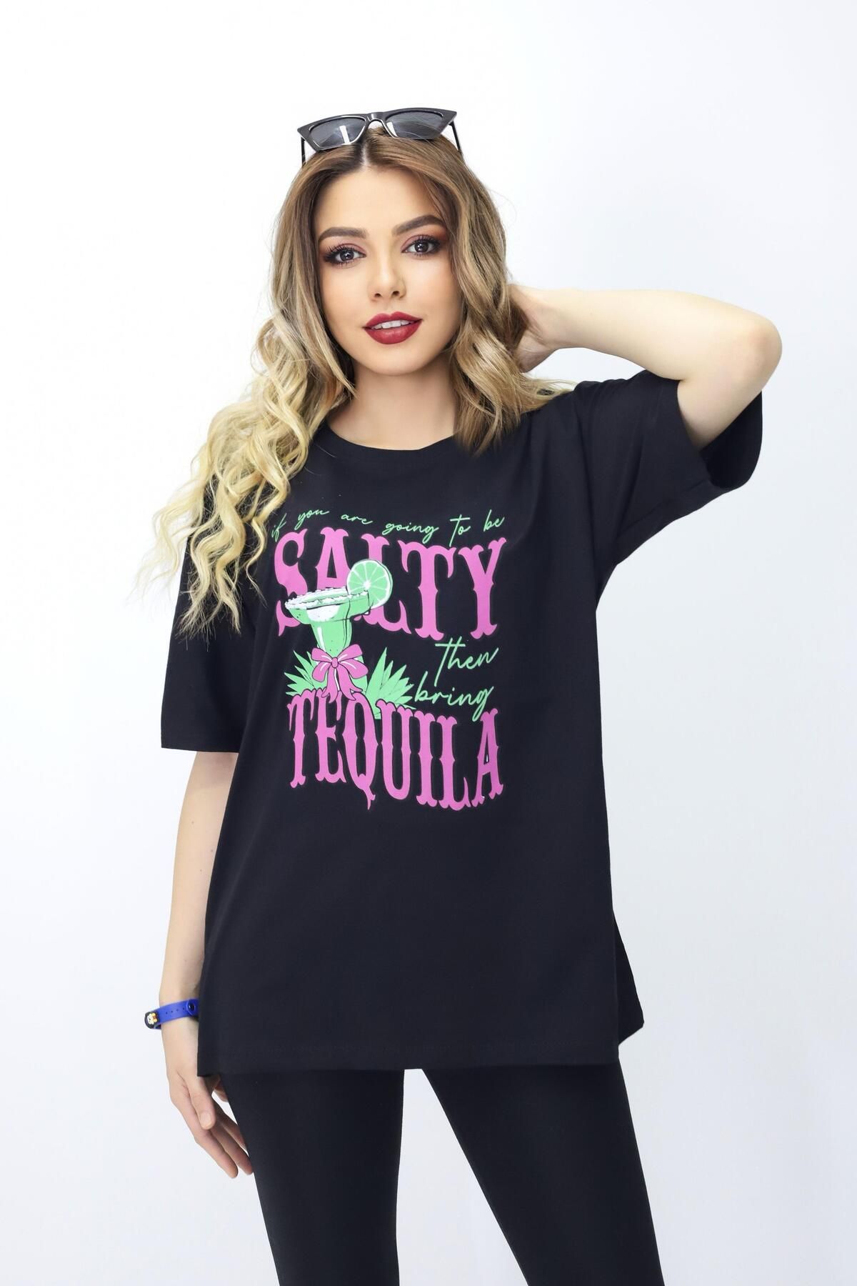 Bala Giyim Baskılı Oversize Kadın T-Shirt