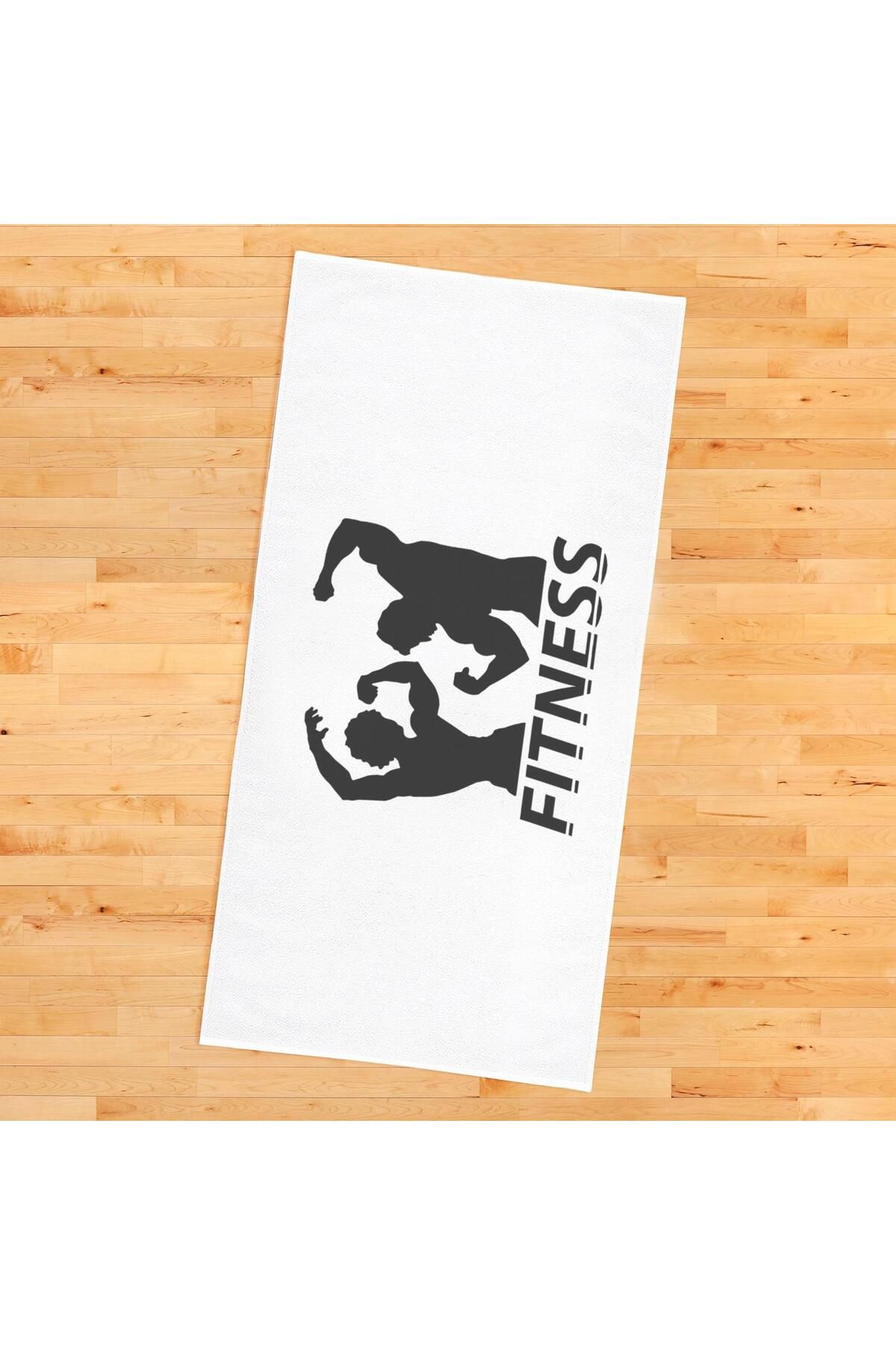 Doruklar Home Collection Fitness Desenli Dijital Baskılı Spor Havlusu Fitness Havlusu 80x160 SPR03