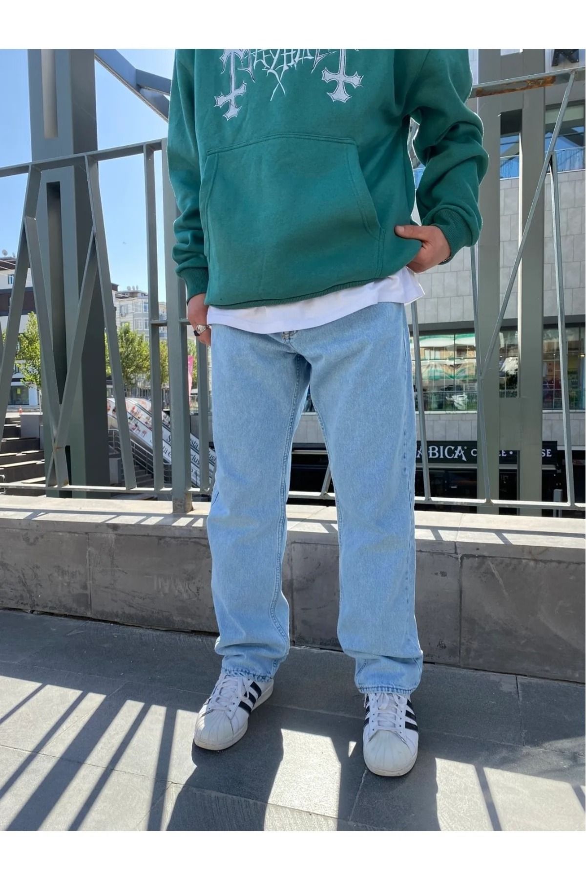 G Wear Buz Mavi Erkek Baggy Pantalon