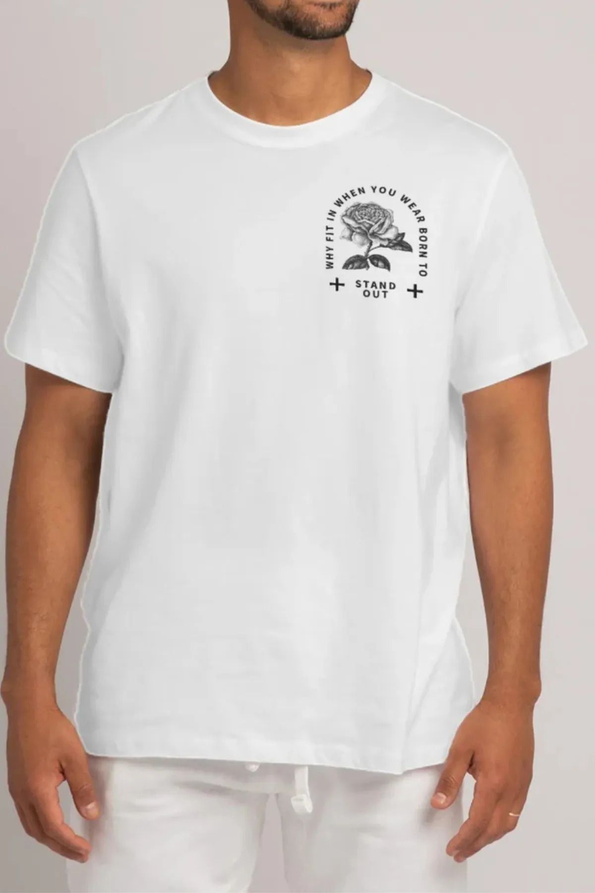 FeaR LeeS Why Fit When You Were Born to Stand Out Baskılı Oversize T-shirt