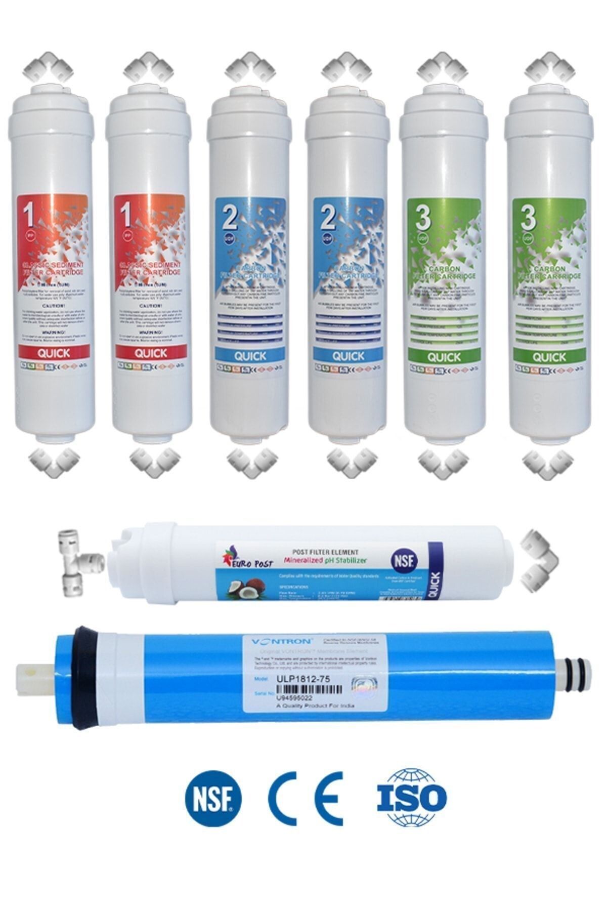 Filter Store Kapalı Kasa Su Arıtma Cihazı Uyumlu 5 Aşama Vontron Membranlı Inline Yıllık Filtre Seti