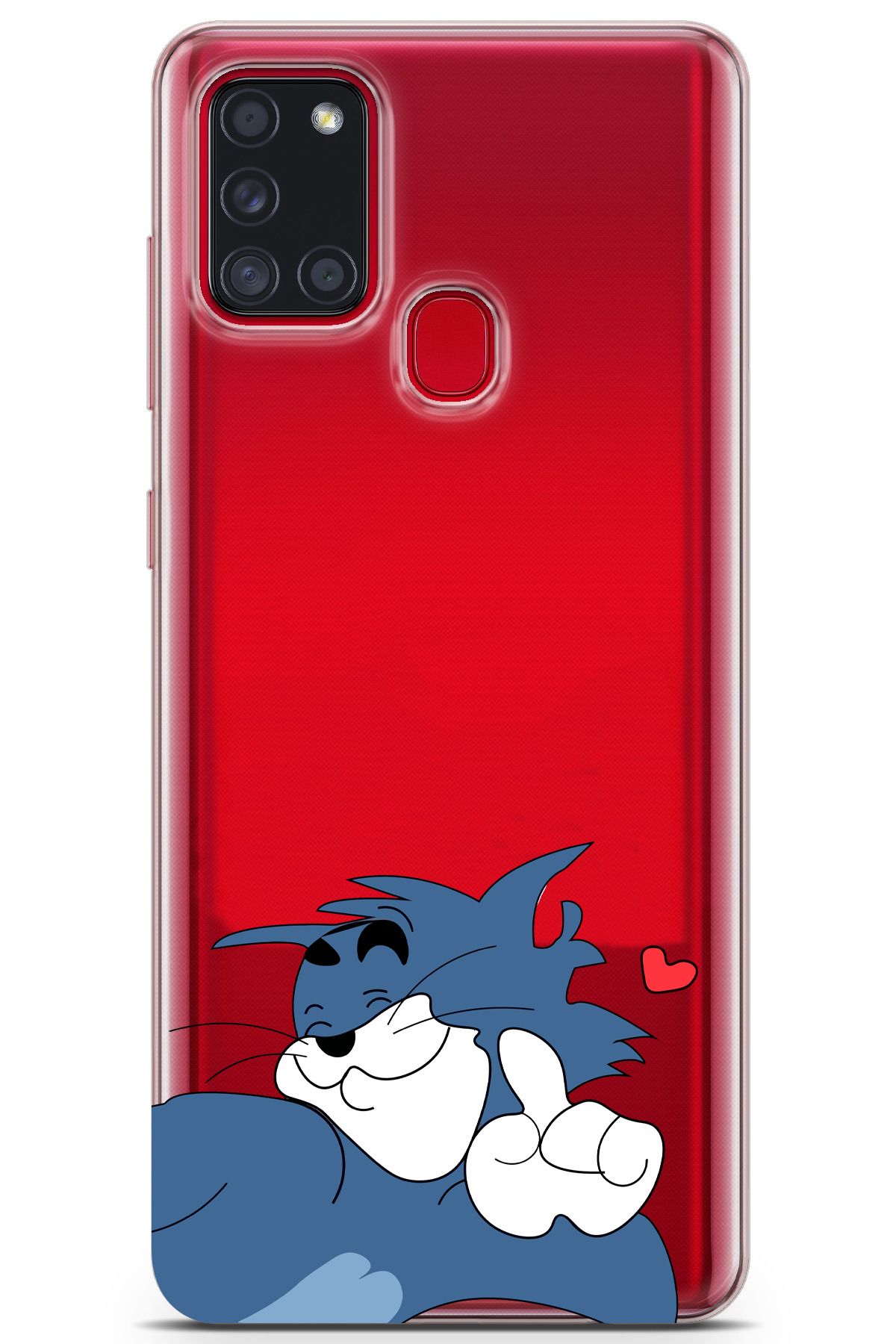 moonset Samsung Galaxy A21S Uyumlu Tom Tasarımlı Baskılı Şeffaf Telefon Kılıfı
