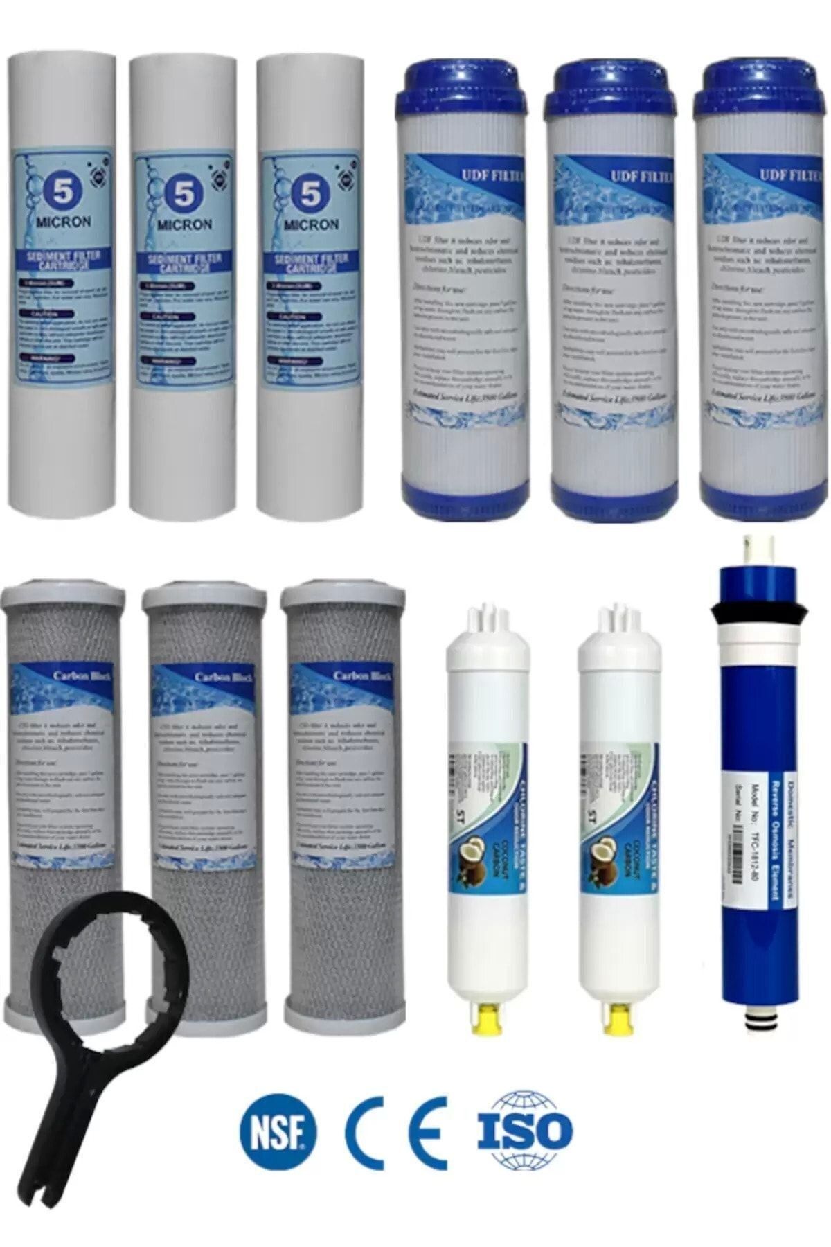 Filter Store Açık Kasa Su Arıtma Cihazı Uyumlu 80 Gpd Domestic Membran 5 Aşamalı Çift Karbonlu Ekonomik Paket