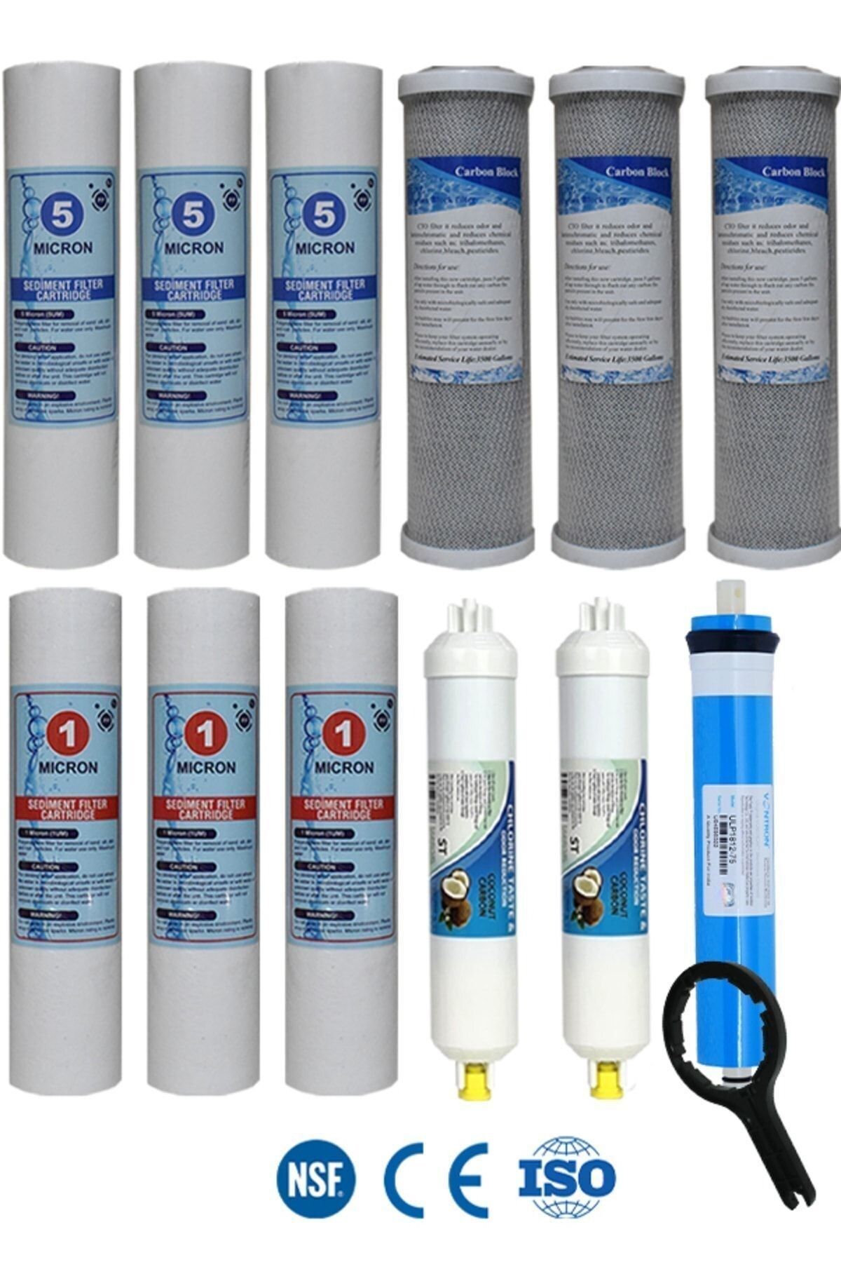 Filter Store Açık Kasa Su Arıtma Cihazı Uyumlu Vontron Membranlı 5 Aşama Filtre Seti 10 Inc Avantaj Paket