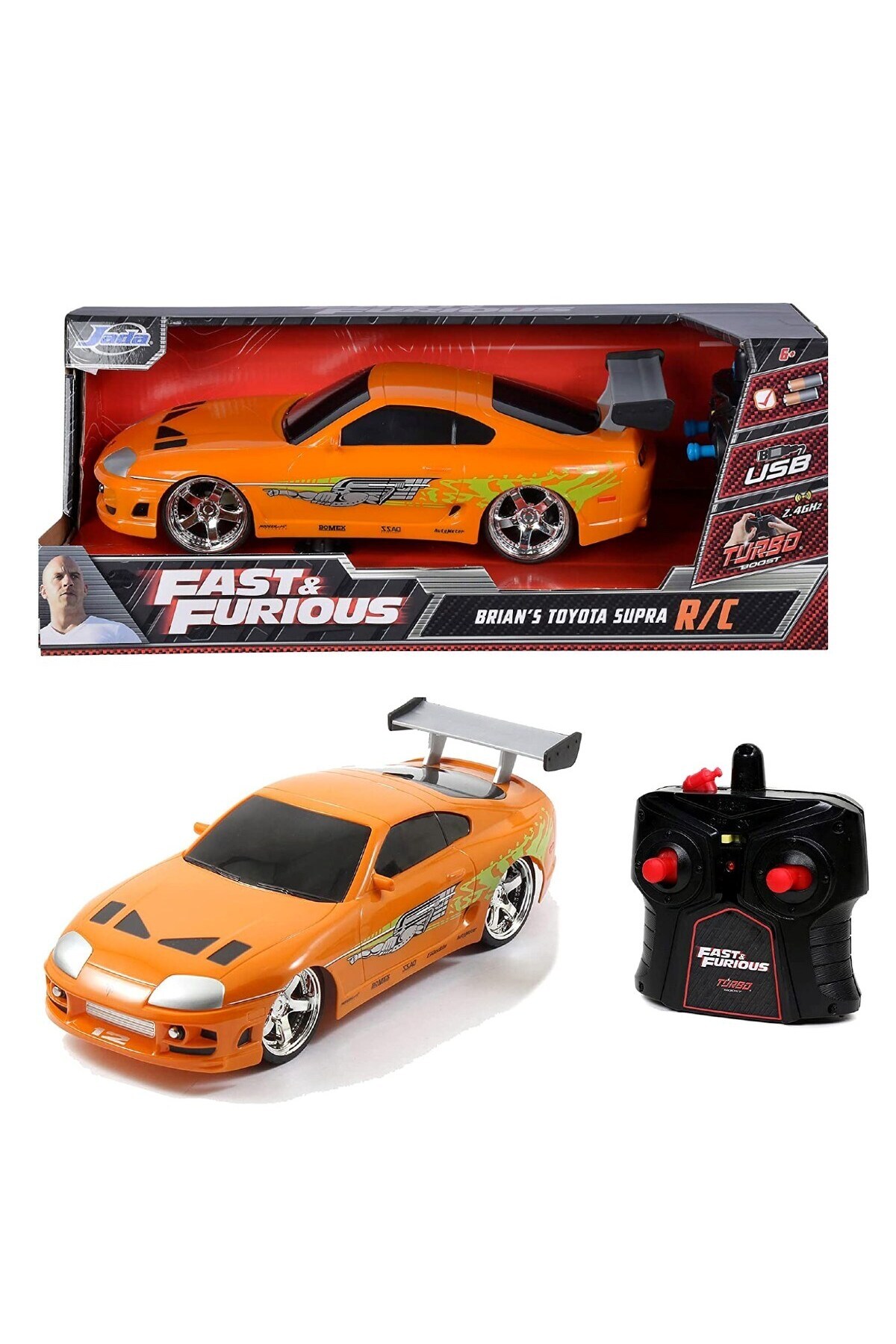 Brian's Toyota Supra ラジコン　ワイスピ Jada 1:16 Rc Fast & Furious Brian's 1995 Toyota Supra Mk4 2.4 Ghz