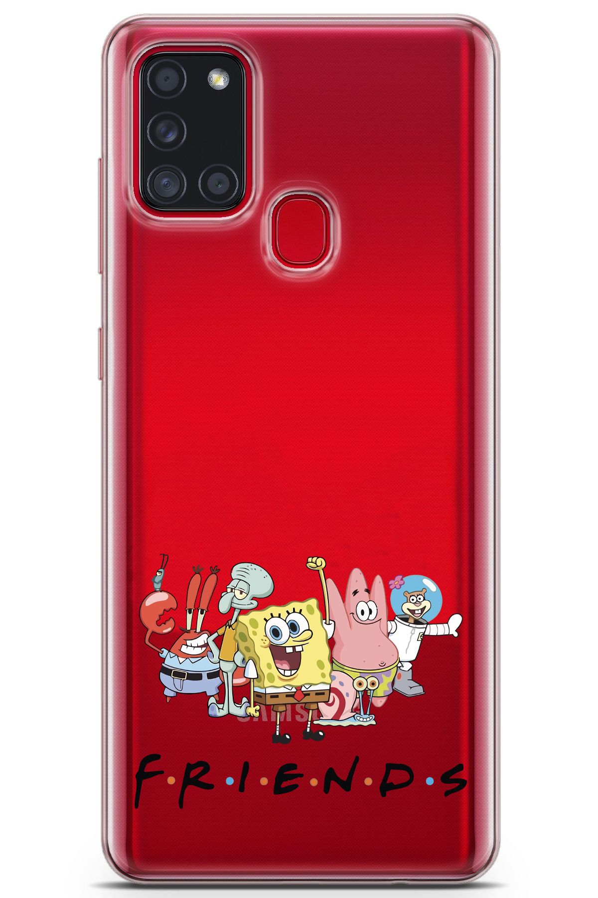 moonset Samsung Galaxy A21S Uyumlu Friends Tasarımlı Baskılı Şeffaf Telefon Kılıfı