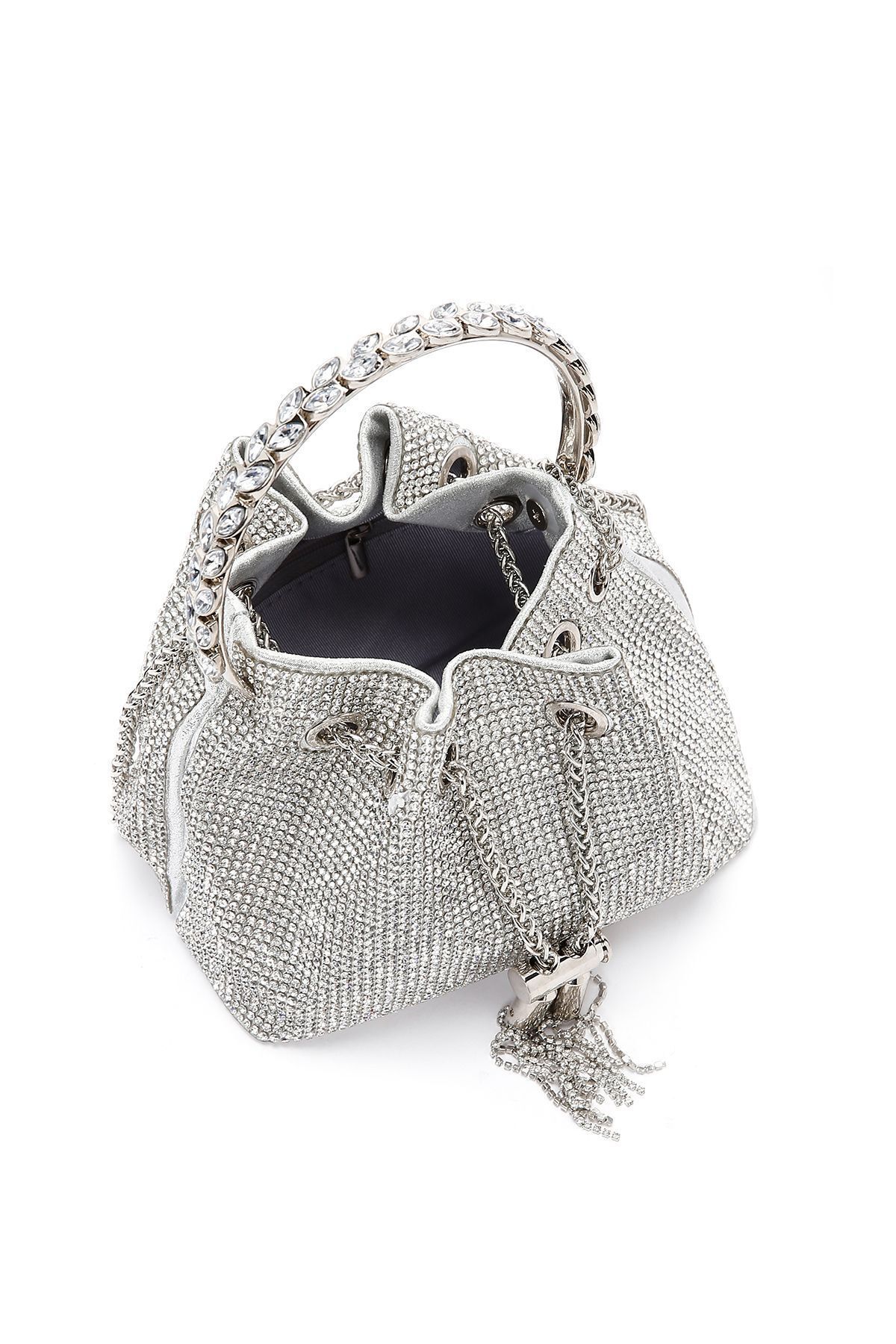 By EDUU Sultan Sepet Model Askılı ve Taşlı Clutch Tutamaçlı Abiye Çanta