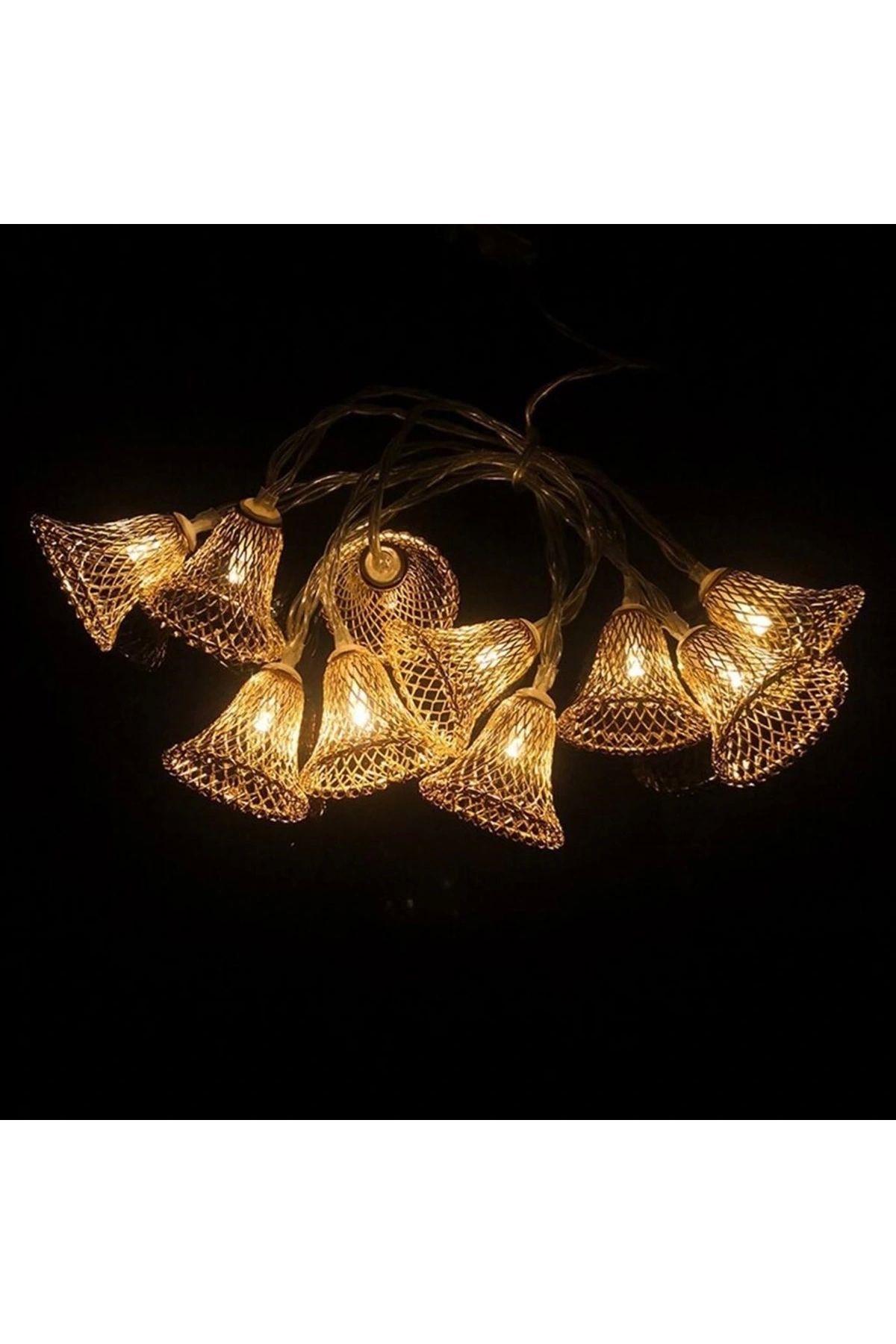 STOREMAX Parti ve Özel Gün Dekorasyonu Çan Şeklinde Metal Şerit Led Işık (5047)