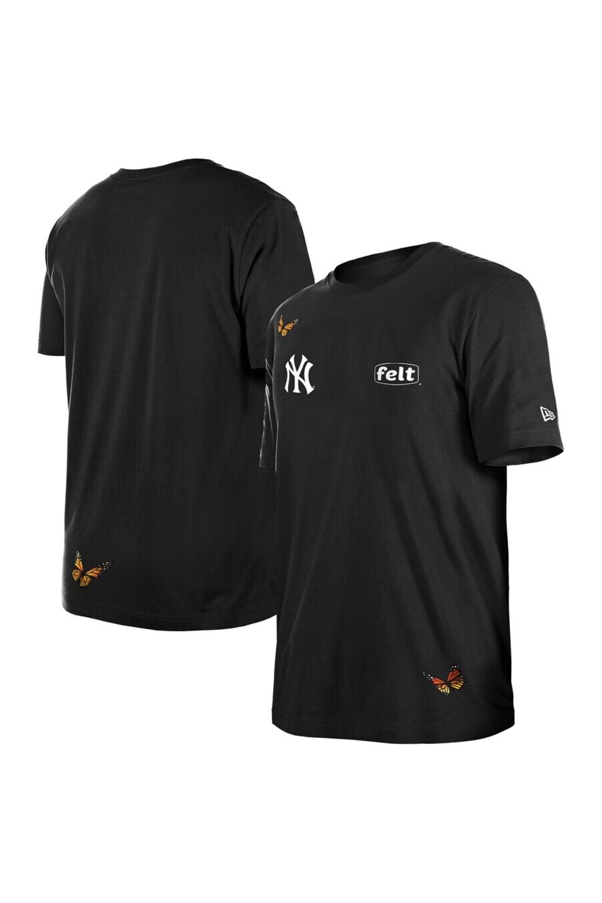 NEW TRENDY COLLECTİON Erkek New York New Era x Keçe Siyah Tişört