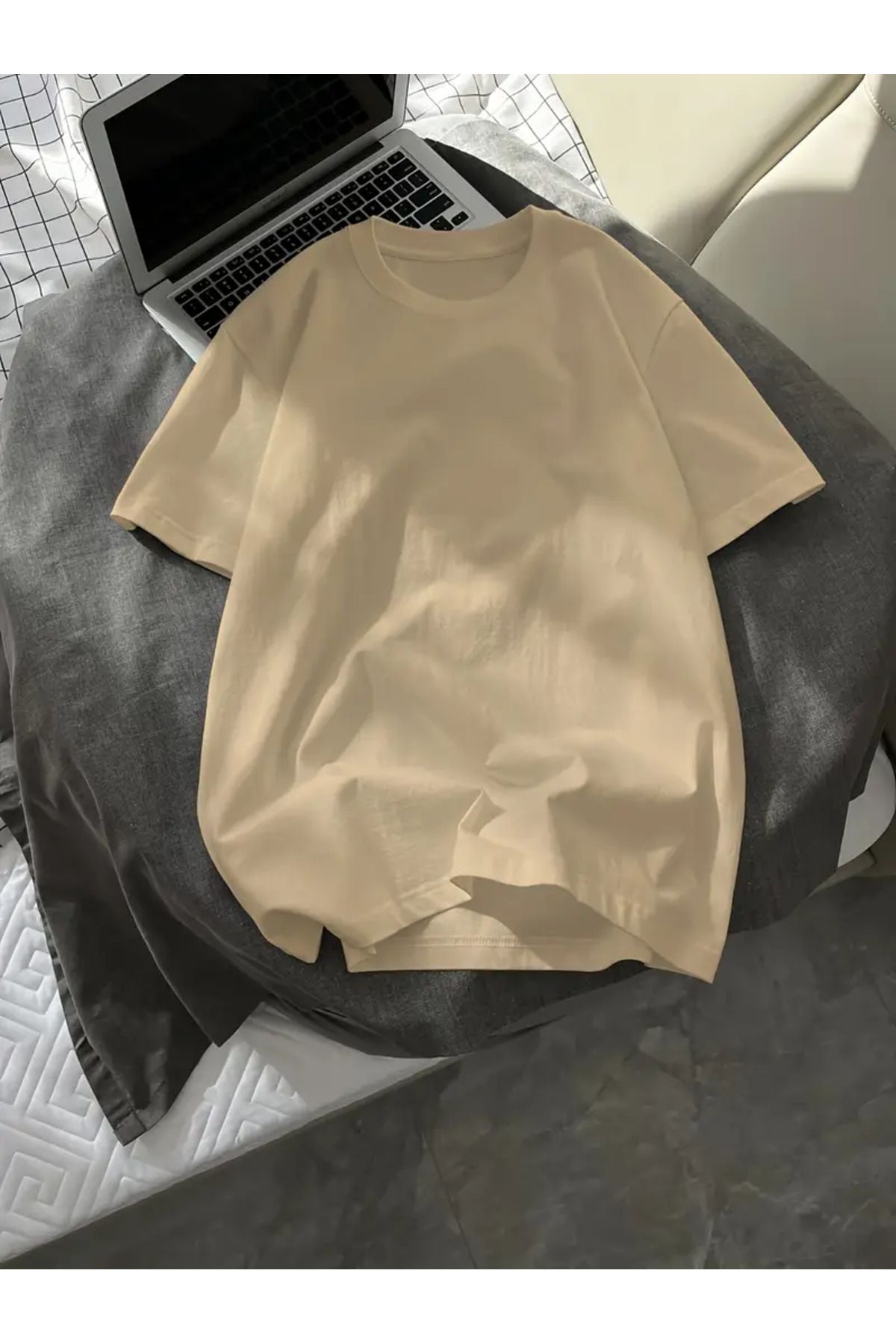 NEW TRENDY COLLECTİON Basit Düz Renk T-shirt, Erkek Rahat Sokak Tarzı