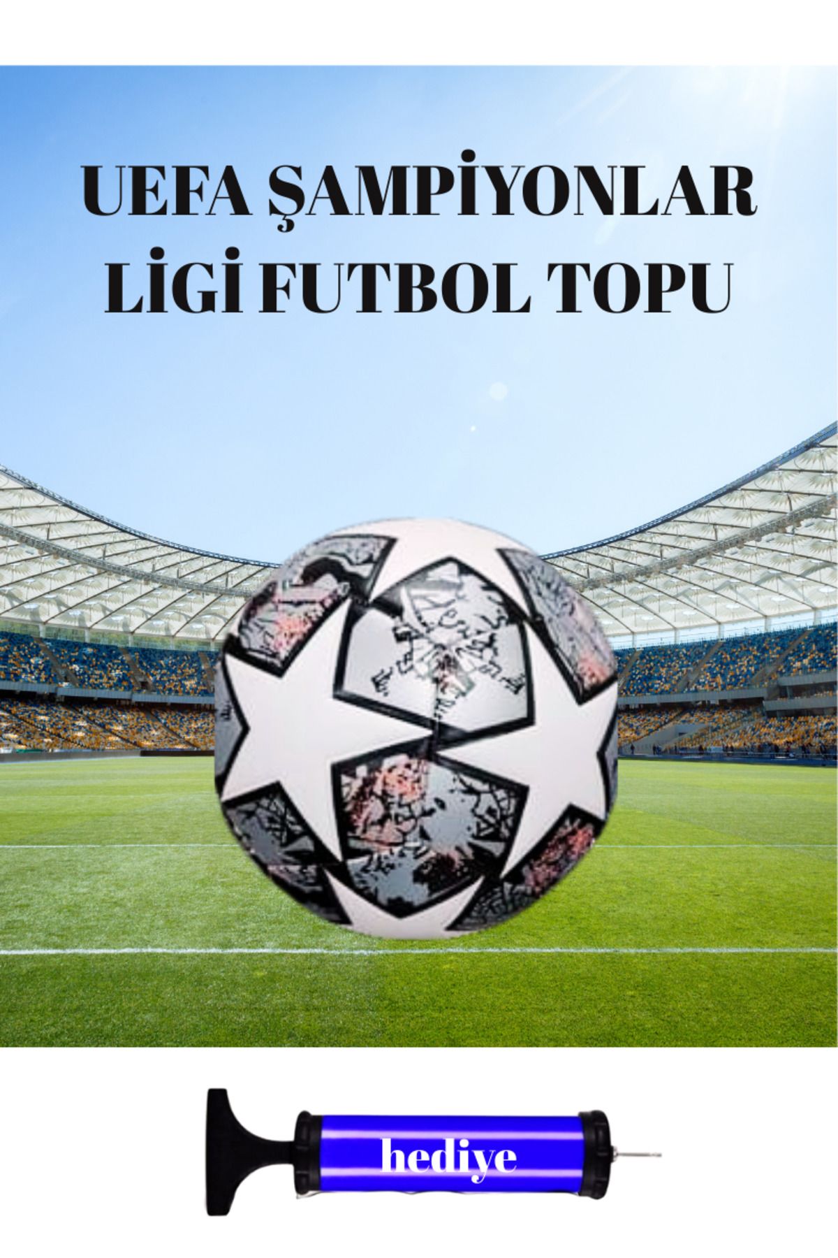 starex Uefa Şampiyonlar Ligi Topu 430 gram Profesyonel Kaliteli Maç Ve Antreman Pompa Hediyeli