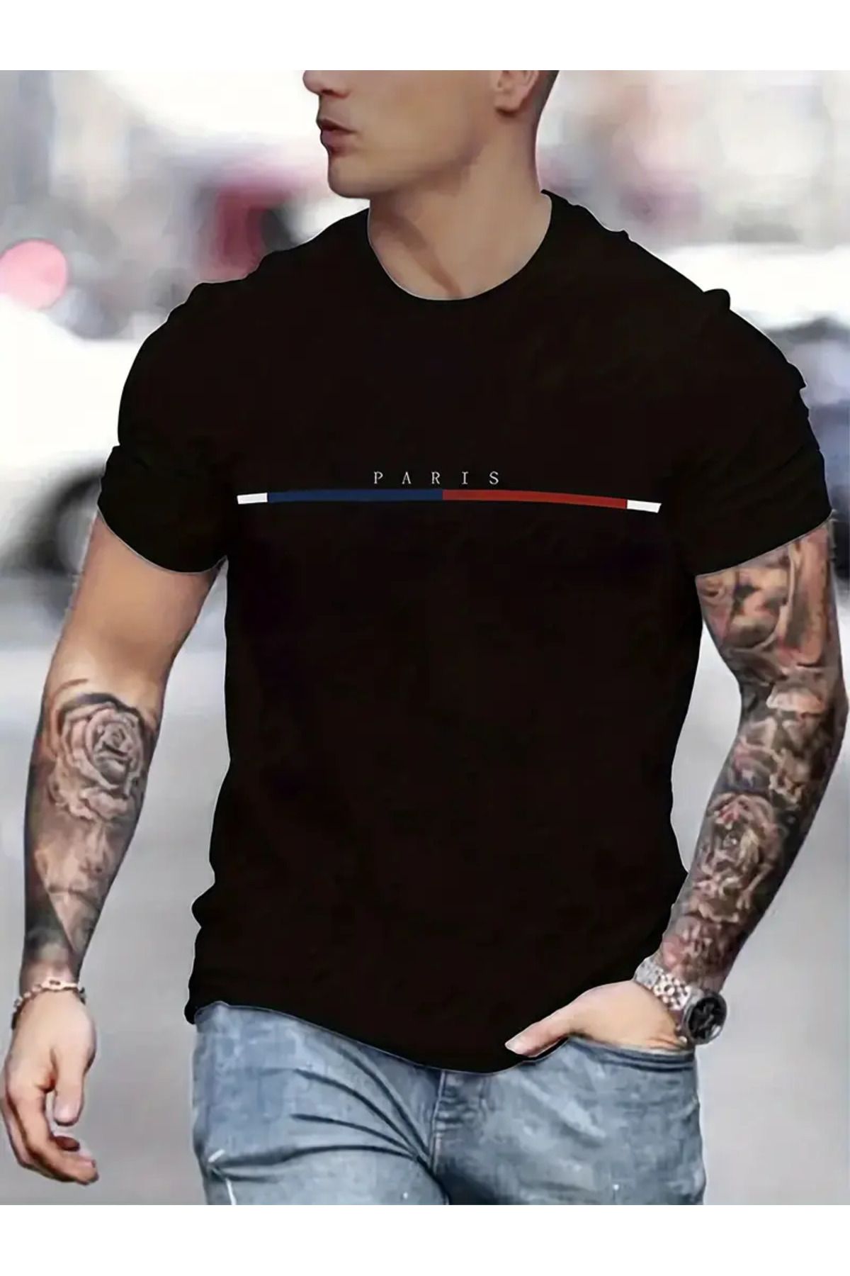 NEW TRENDY COLLECTİON "PARIS" Erkeklerin Rahat Yaz Dış Mekan T-shirt