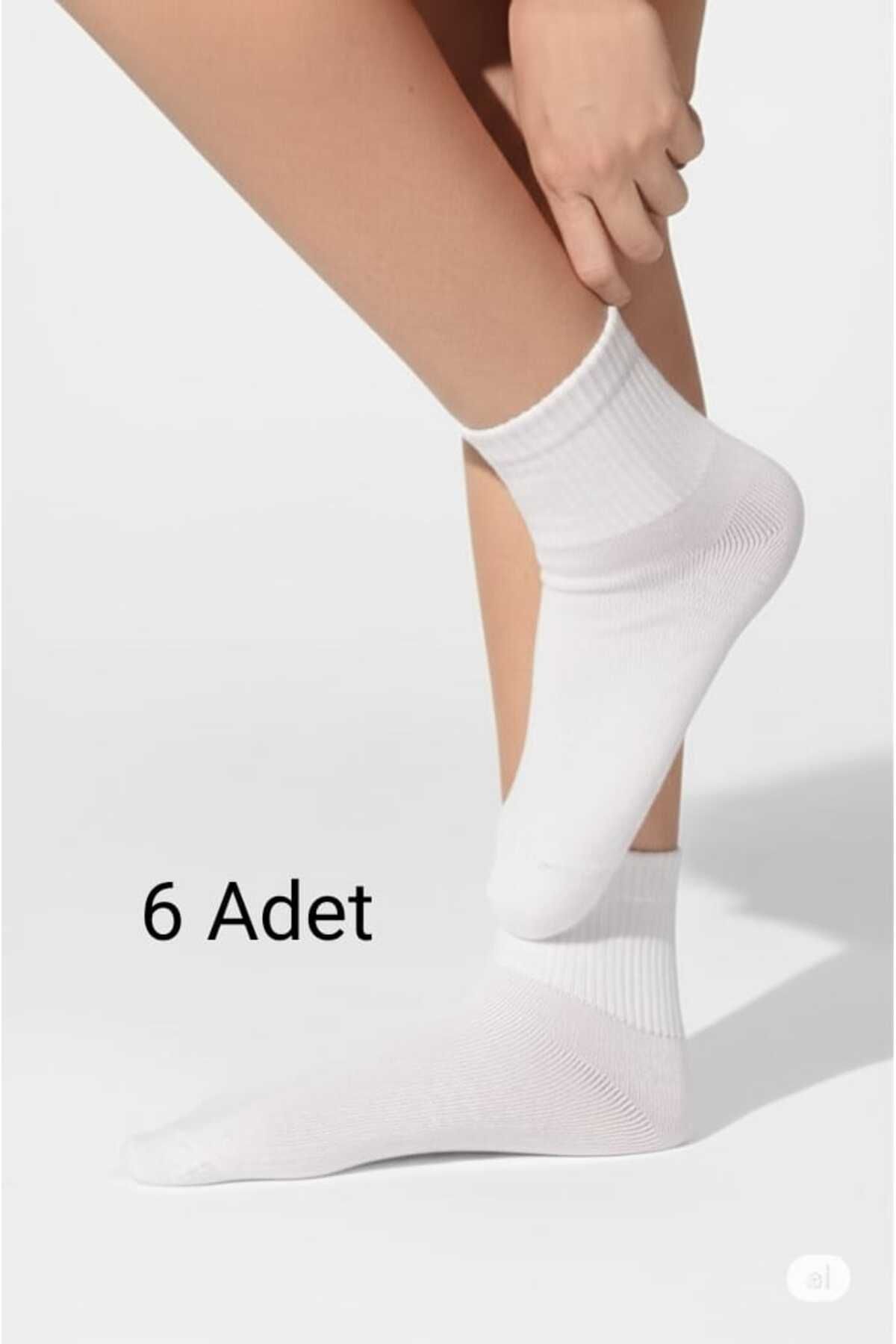 Anelli Klasik Bilek Boy Fitilli Pamuklu Unisex Günlük Çorap 6 Adet