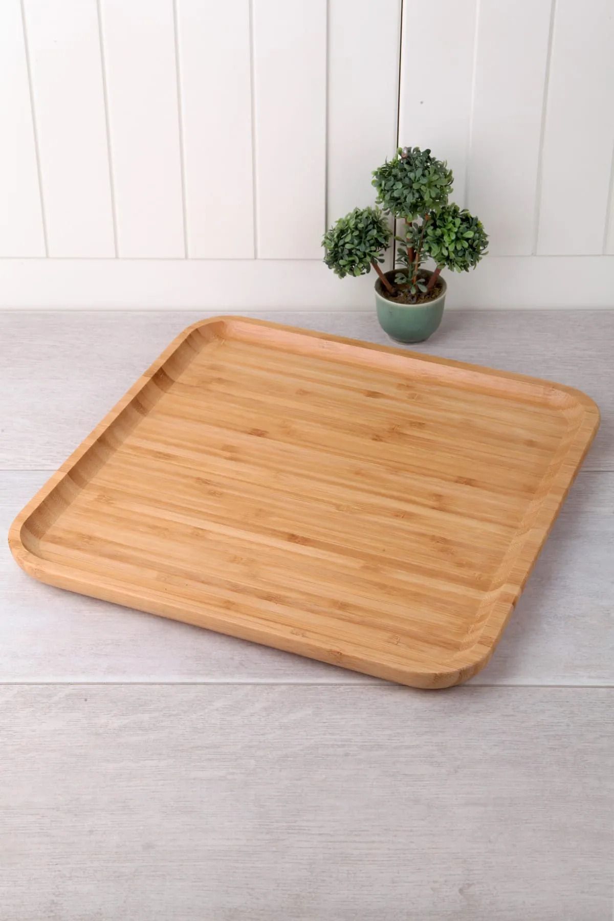 ALBAYRAK ZÜCCACİYE Bambu Lüx 30Cm Kare Büyük Servis-Sunum