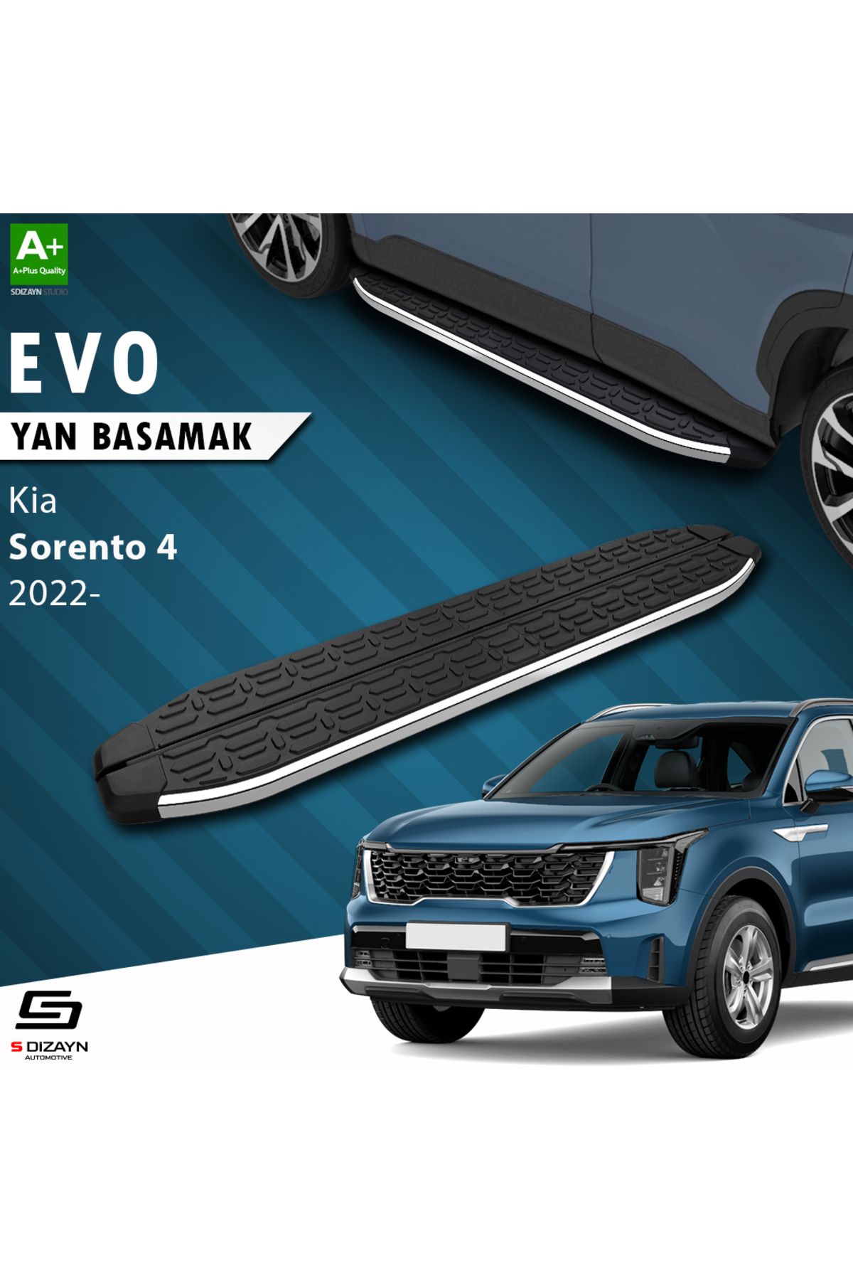S Dizayn S-Dizayn Kia Sorento 4 Evo Krom Yan Basamak 183 Cm 2022 Üzeri A+ Kalite