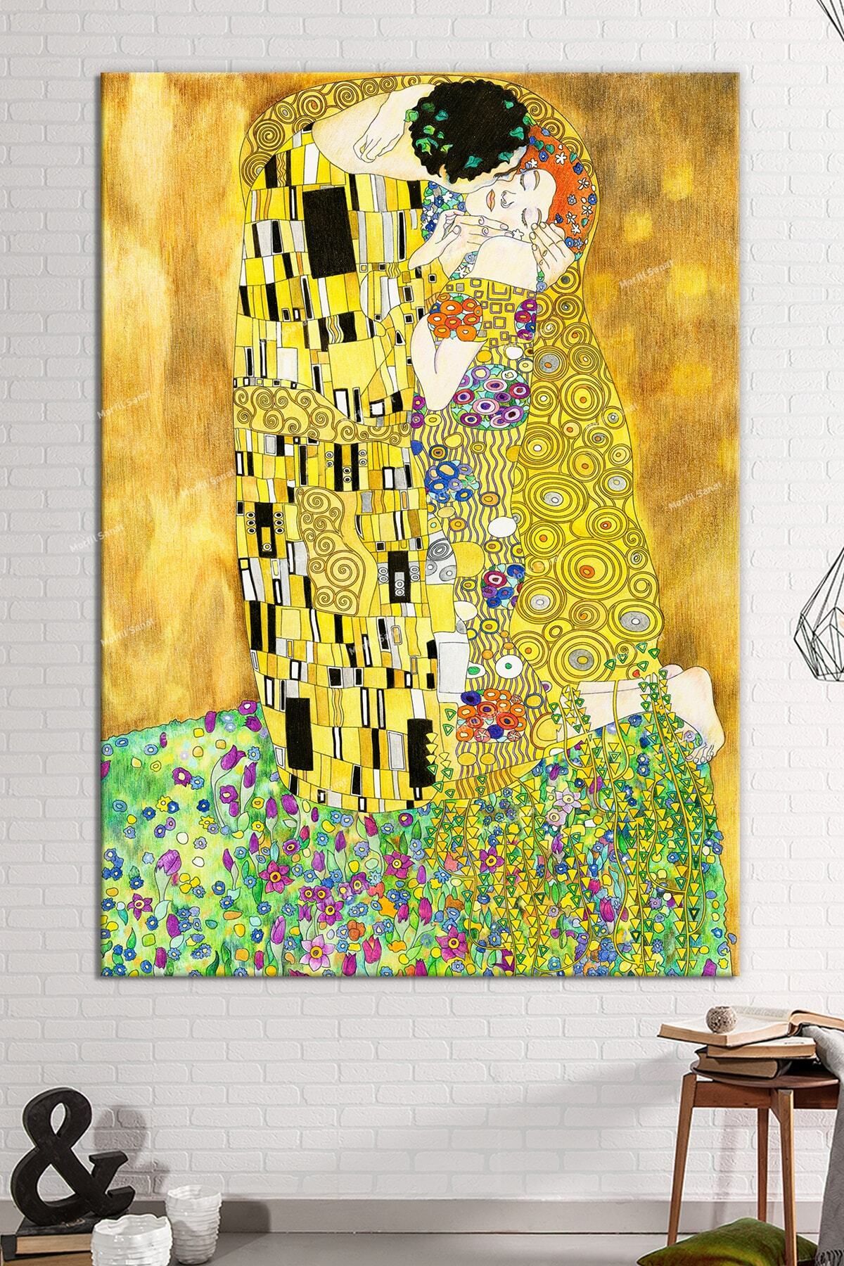 Morfil Sanat Atölyesi Gustav Klimt The Kiss Öpücük Sanatsal Kanvas Tablo (8 Farklı Ölçü)