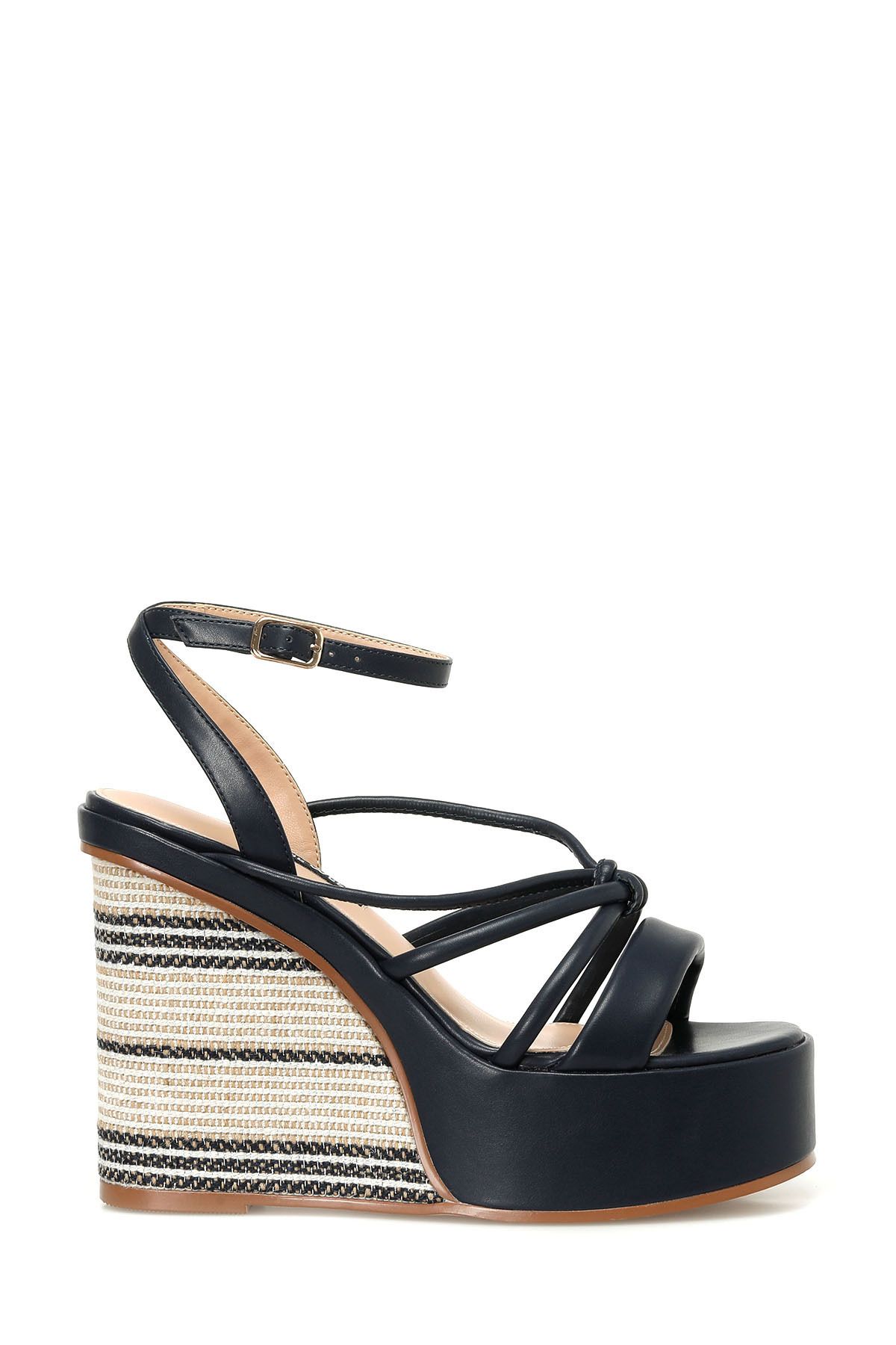 Nine West Tormaris Lacivert Kadın Dolgu Topuk Sandalet
