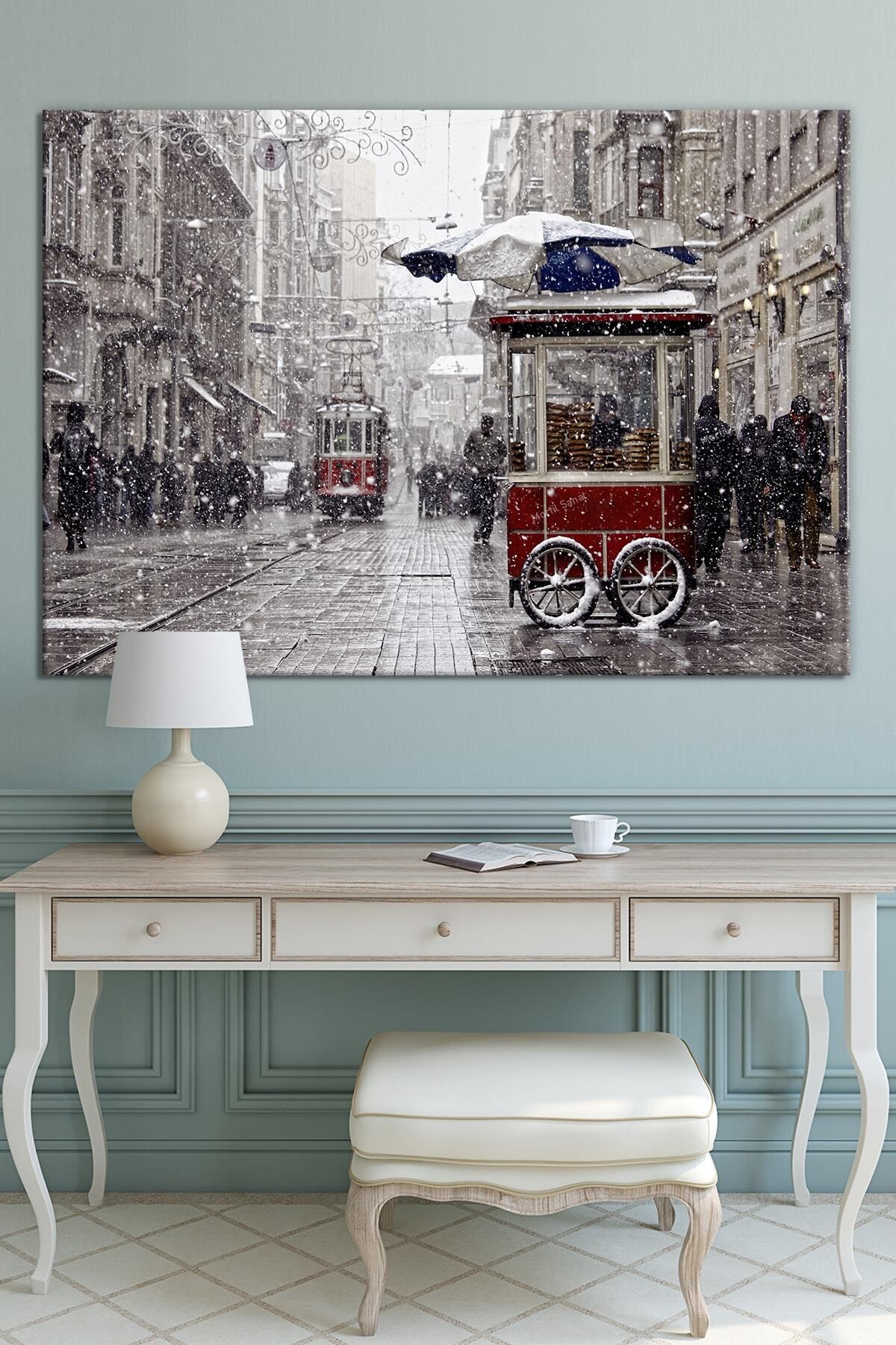 Morfil Sanat Atölyesi Istiklal Caddesi Taksim Tramvay Dekoratif Kanvas Tablo
