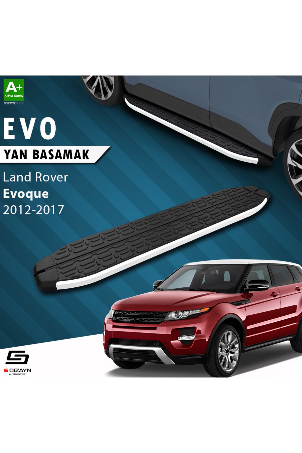 S Dizayn S-Dizayn Land Rover Range Rover Evoque Evo Aluminyum Yan Basamak 173 Cm 2012-2017 A+ Kalite