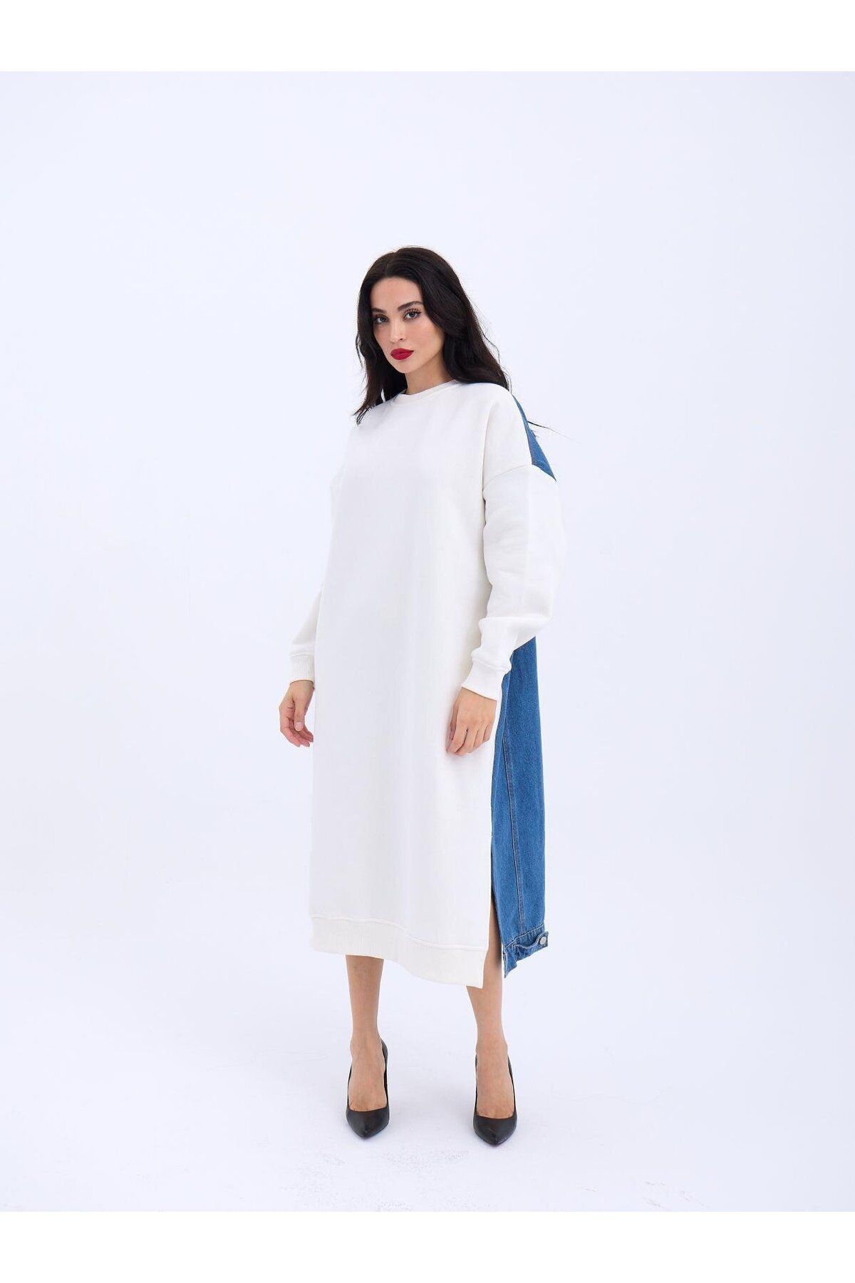 anizmir 7194 UZUN SWEAT-EKRU