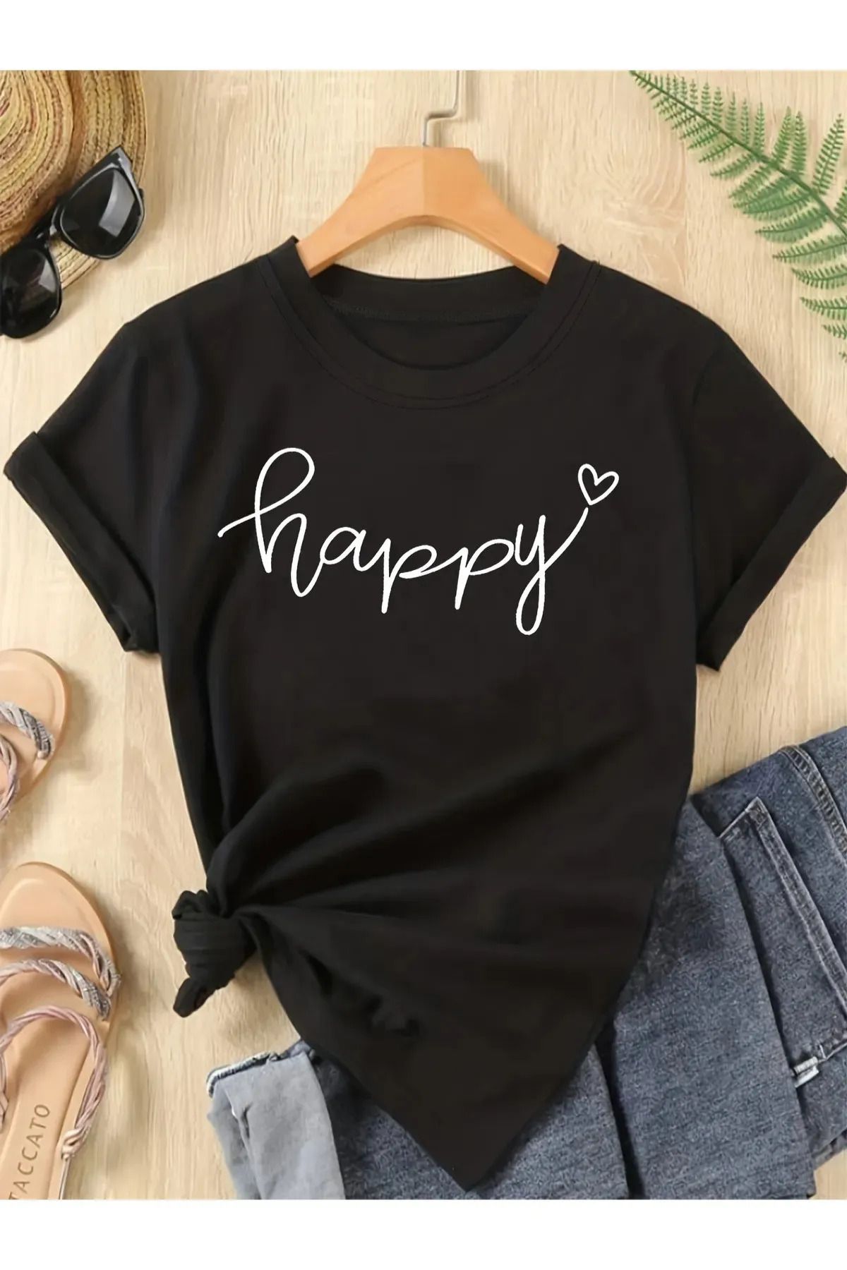 FeaR LeeS happy Baskılı Unisex T-Shirt - Tarz ve Rahatlığı