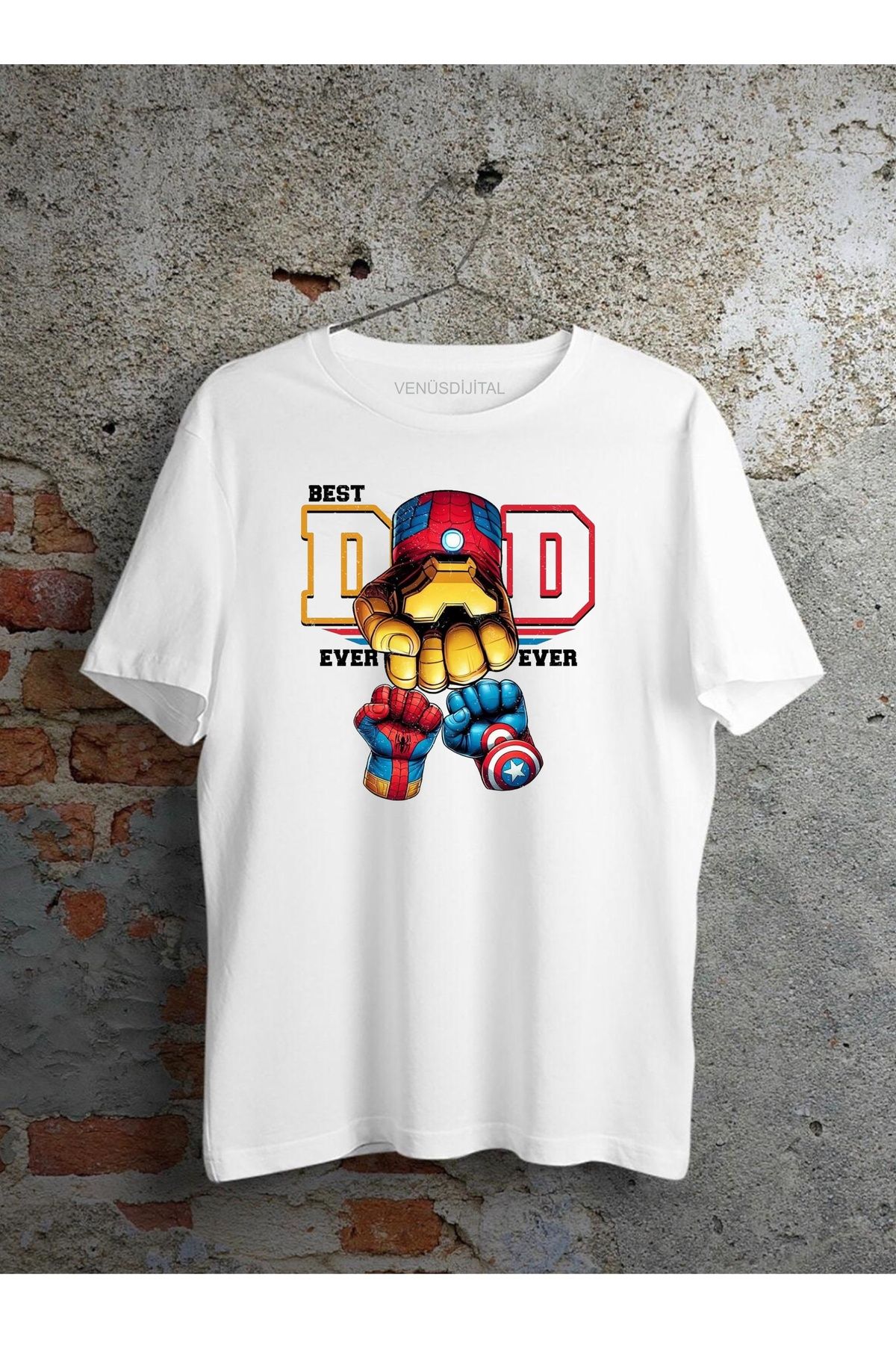 venüsdijital BEST DAD EVER ÖZEL TASARIM TSHIRT