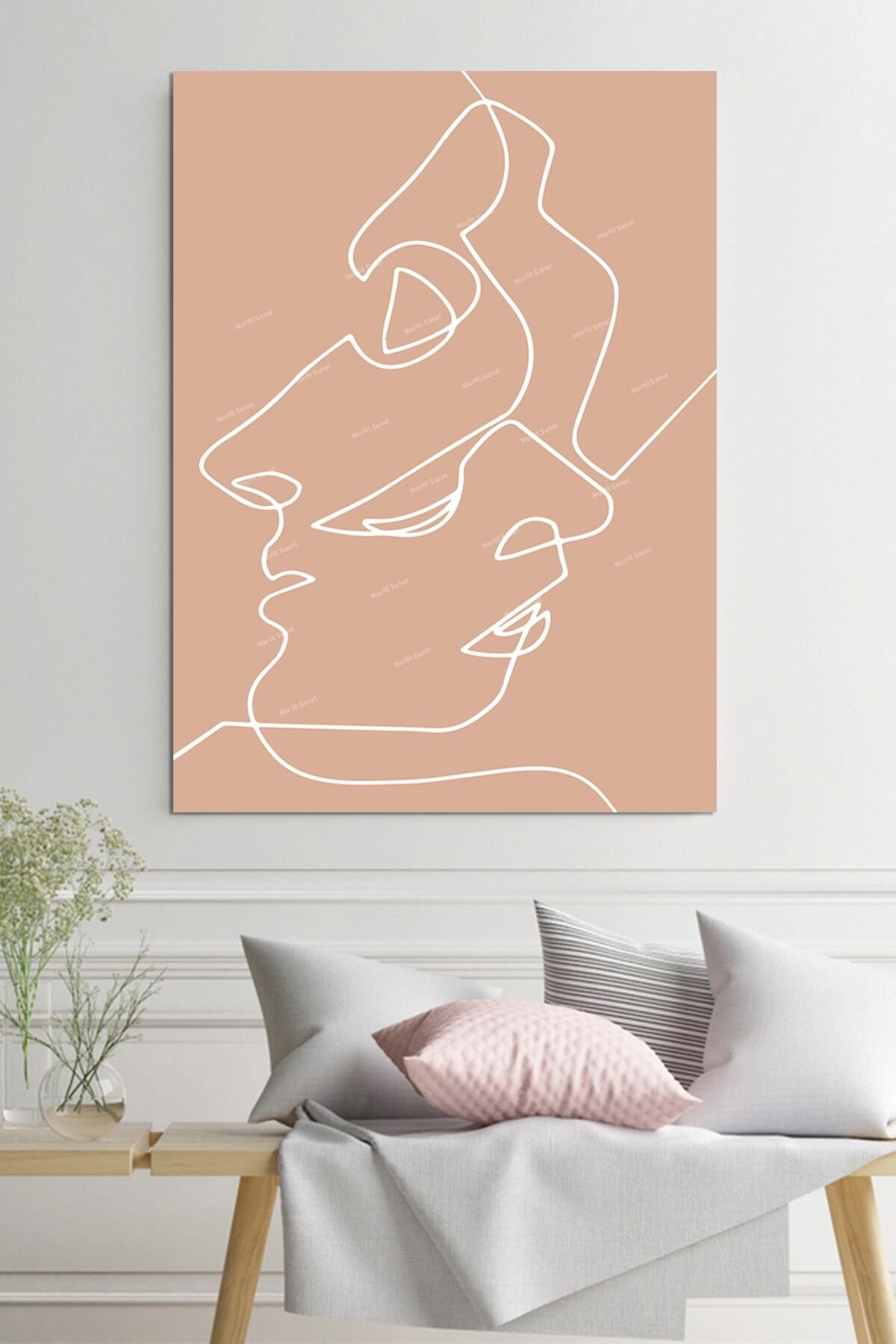Morfil Sanat Atölyesi Yüzler Ve Suretler Minimalist Modern Sanatsal Kanvas Tablo