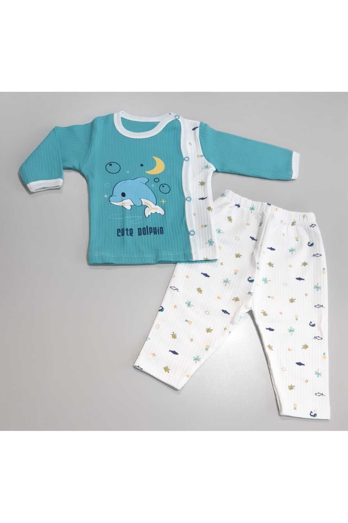 Sönmez Baby CUTE SEVİMLİ YUNUS ÜÇ PARÇA ZIBIN BEBE TAKIMI