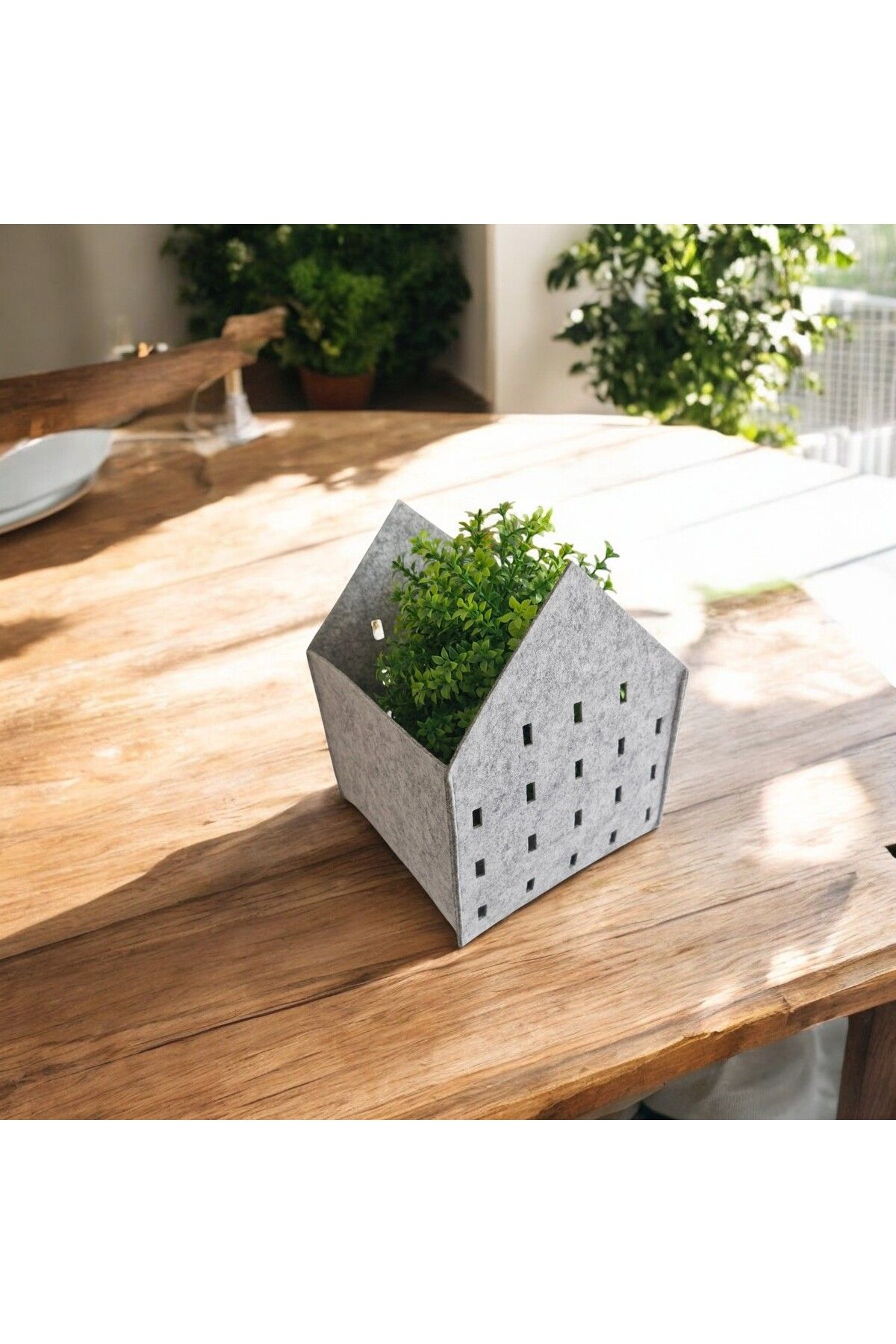 Wotrart Sepet Dekoratif Kutu Organizer Saksı Keçe Sepet Çok Amaçlı 20x20x25 cm 3 mm Keçe