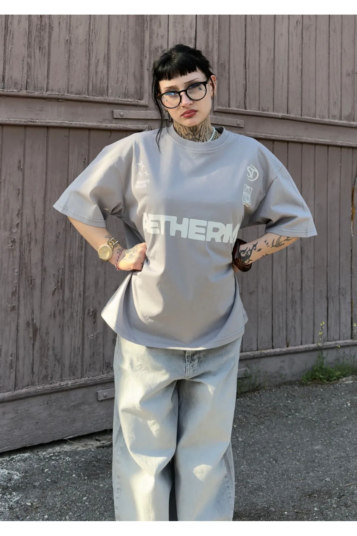 XPUPPETWEAR AETHERIUM Baskılı Oversize Tişört