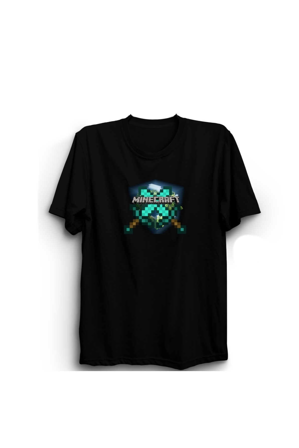 The Fame Minecraft, Shield, Game, Oyun Baskılı %100 Pamuk Unisex Tişört