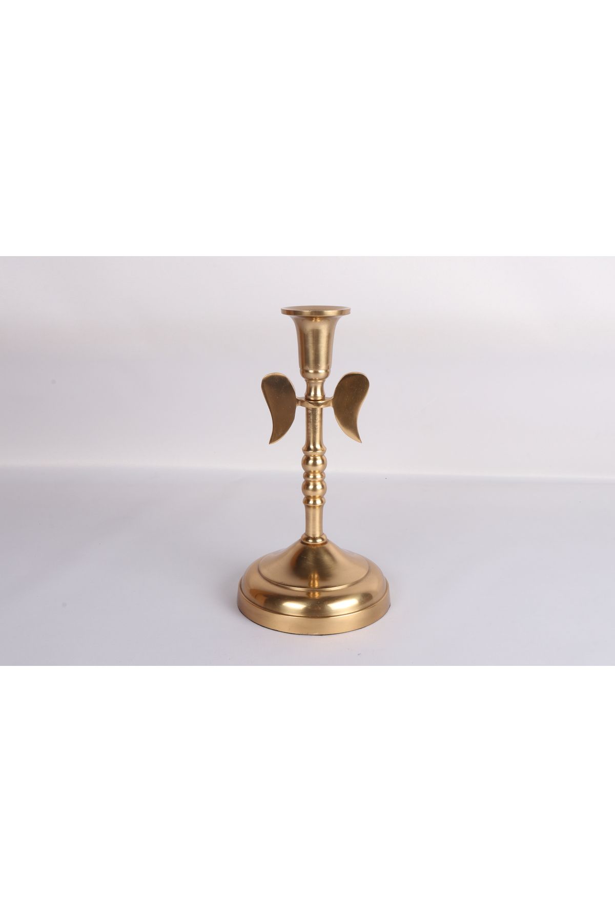 MuratogluHome Melek Kanatlı Küçük Boy Şamdan 24 cm Dekoratif Altın Renk C526.0012