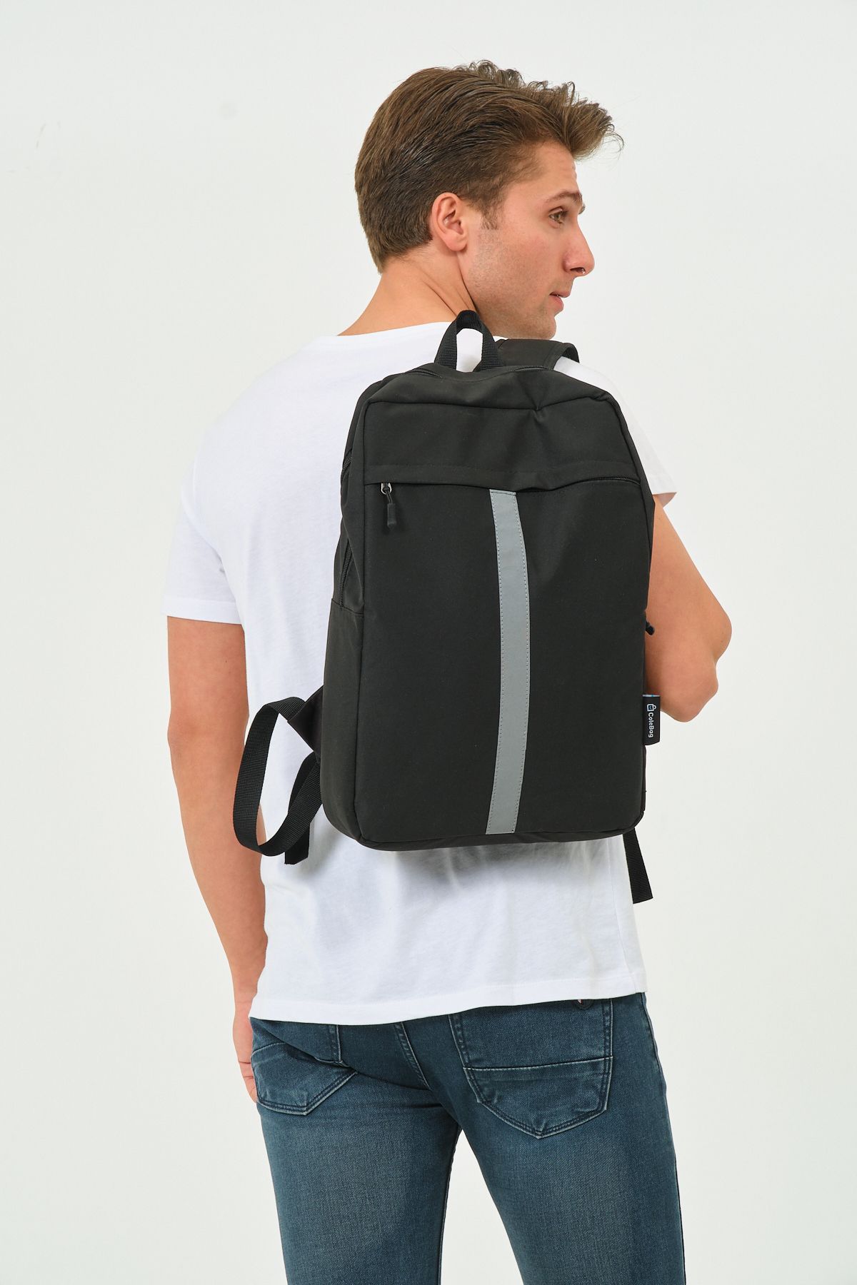 COLE BAG Unisex Çok Gözlü Su Geçirmez Spor Laptop Seyahat Ve Günlük Kullanım İçin Reflektörlü Sırt Çantası
