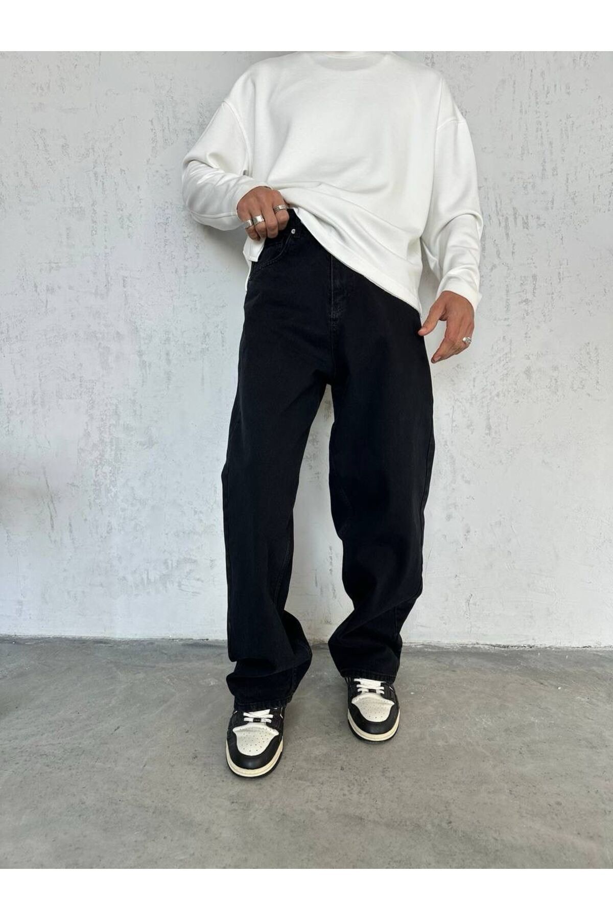 JACK CAPRİO Erkek Baggy Denim Likralı Yeni Sezon Trend Baggy Jean Pantolon