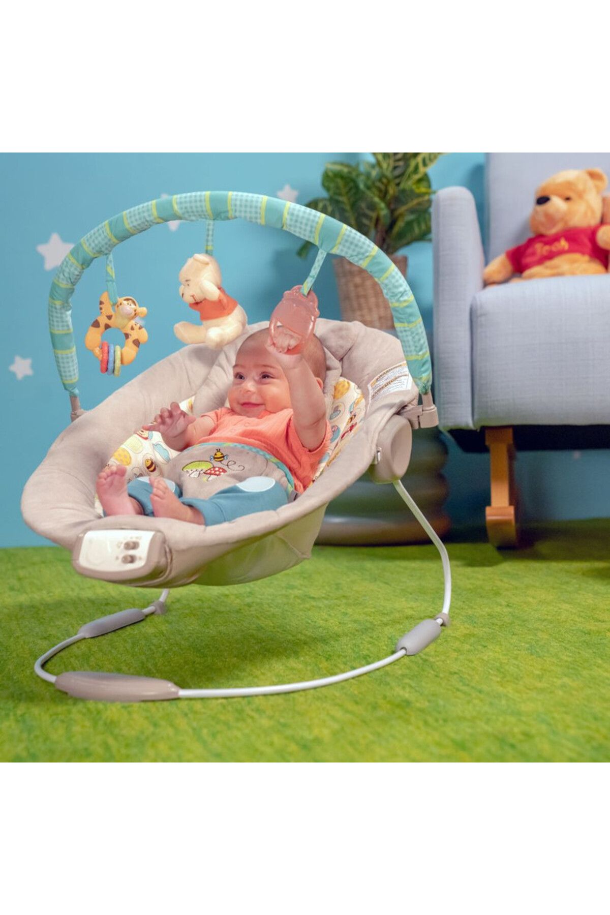 Bright Starts-- Winnie the Pooh Dots & Hunny Pots Bouncer, 0 to 6 months 5