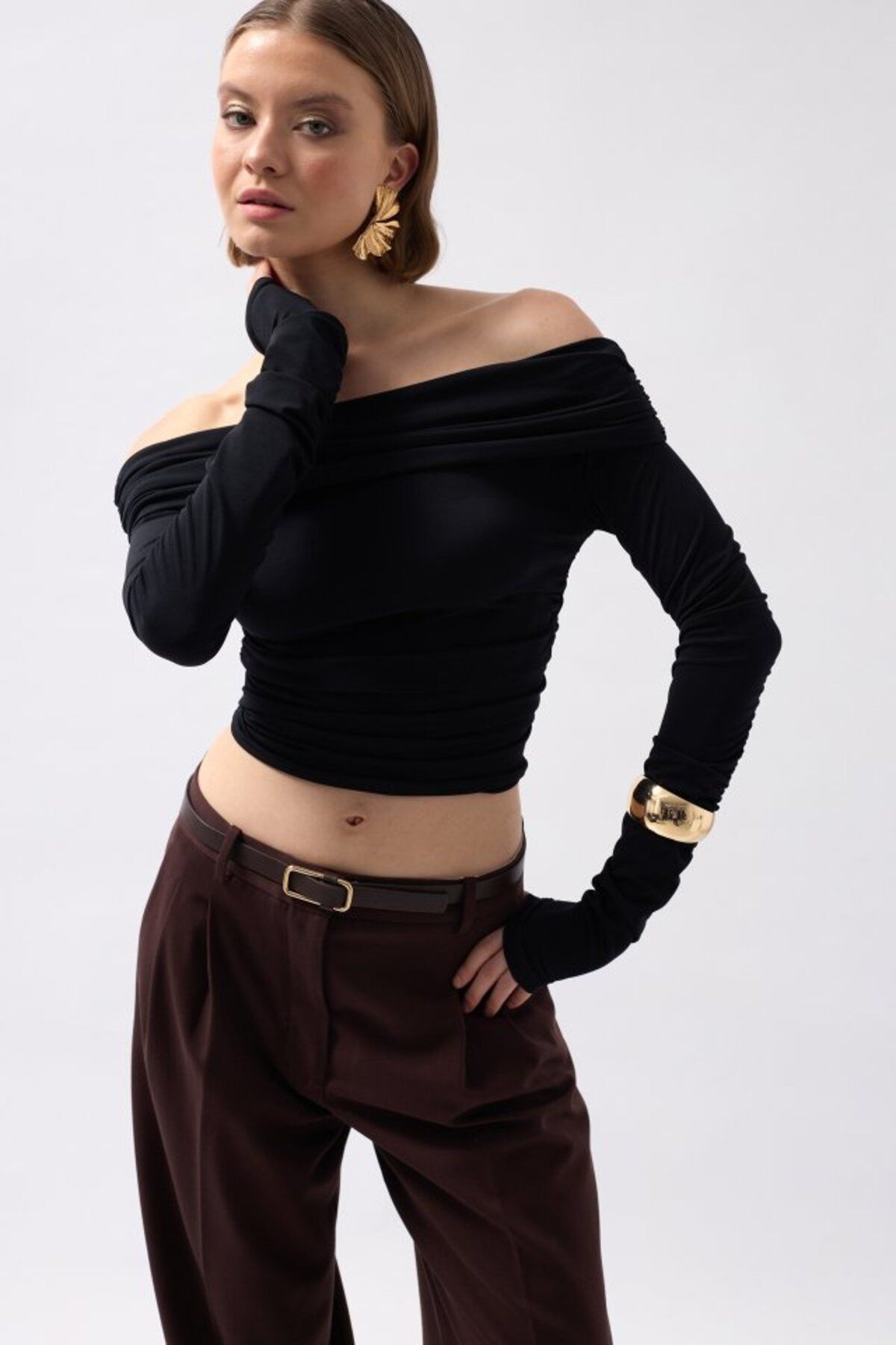 ARUZ MODA Omuz Dekolte Straplez Bluz